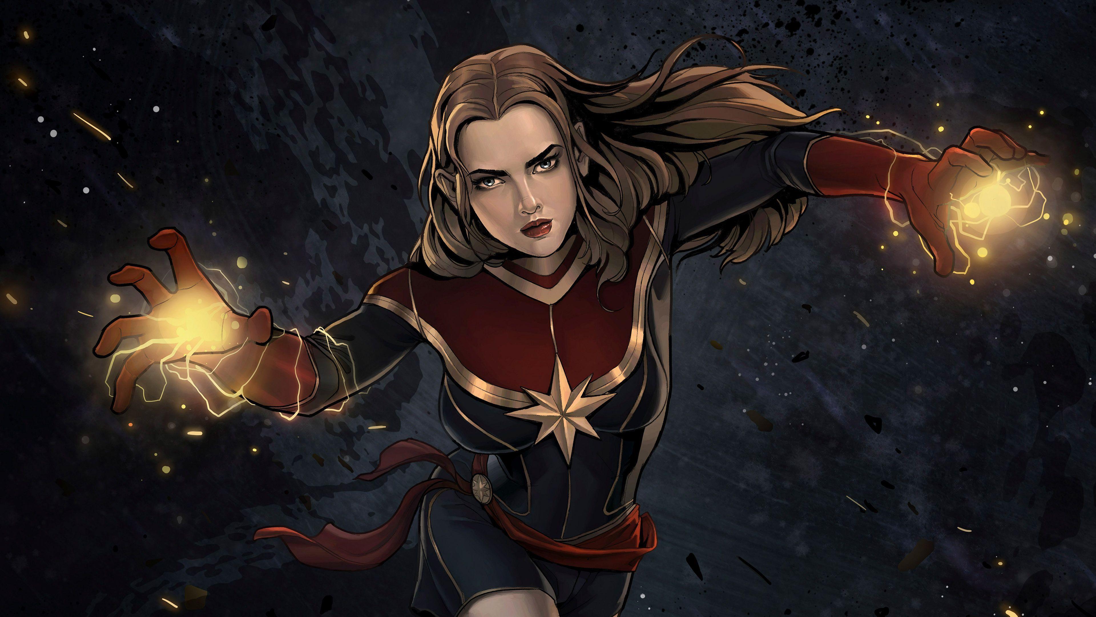 Captain Marvel Comic Artwork 4k superheroes wallpaper, HD