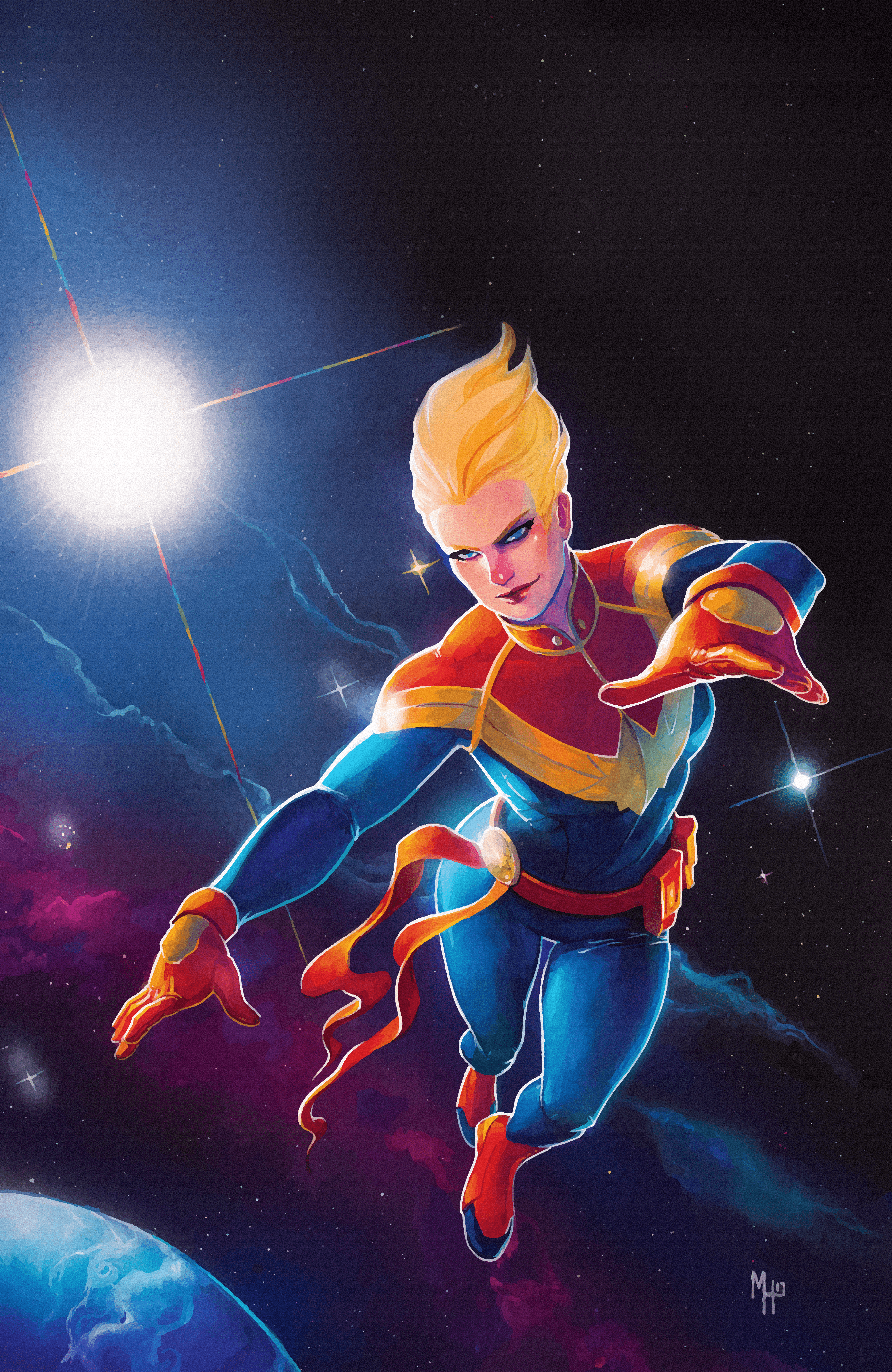 4K Wallpaper Cover from The Mighty Captain Marvel