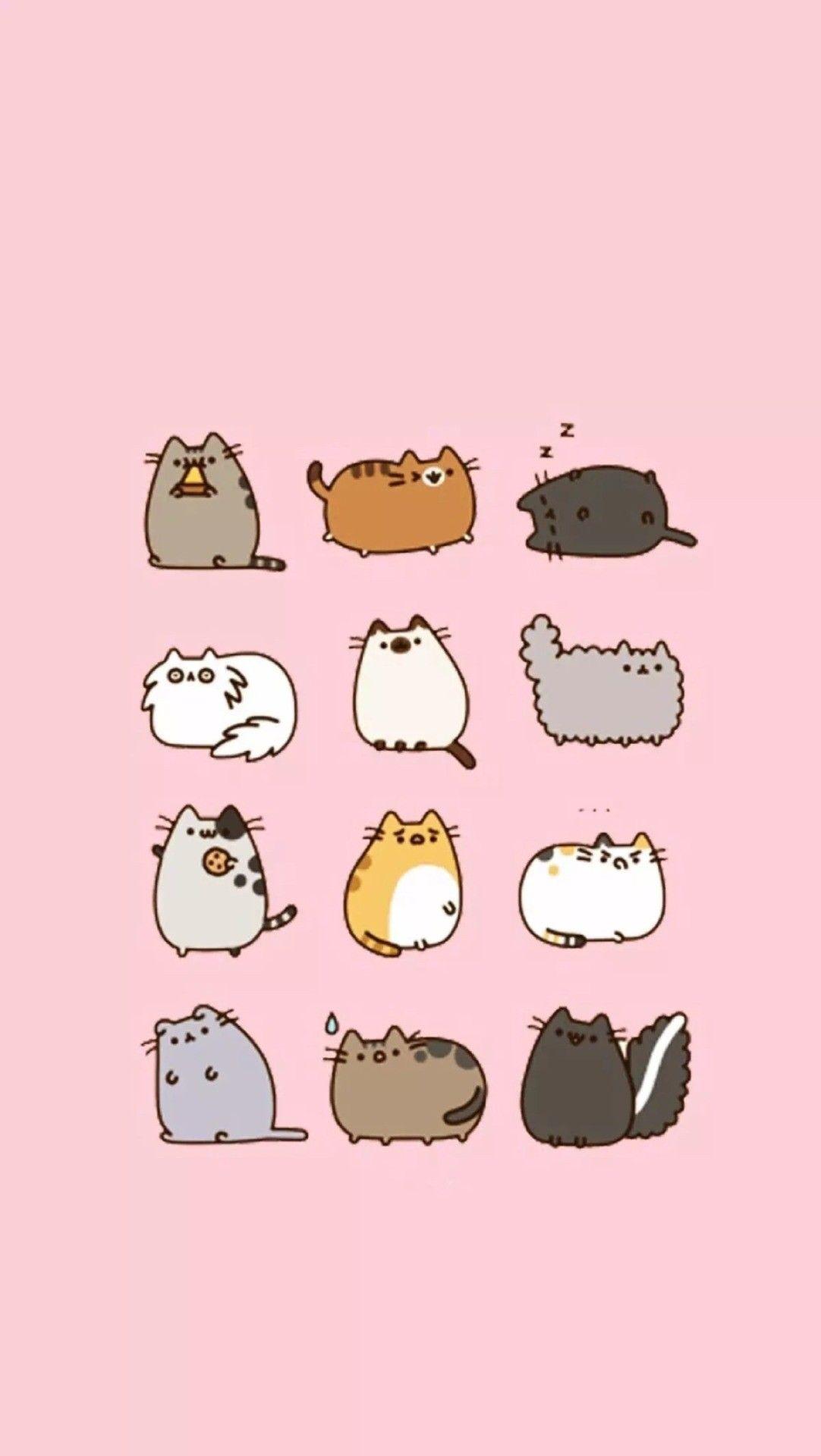 Wallpaper Pusheen Christmas Day Cat White Green Background  Download  Free Image