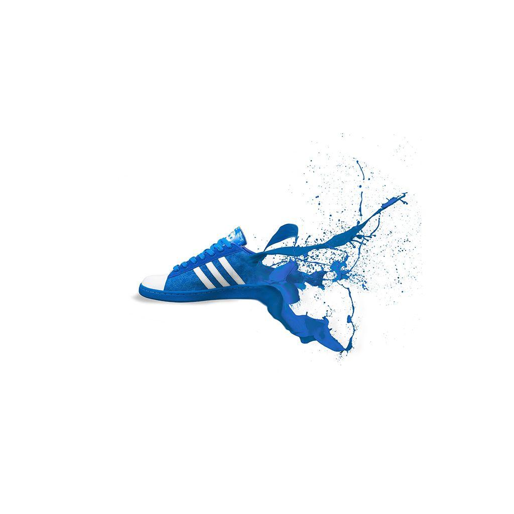 iPad wallpaper. adidas blue shoes sneakers logo art