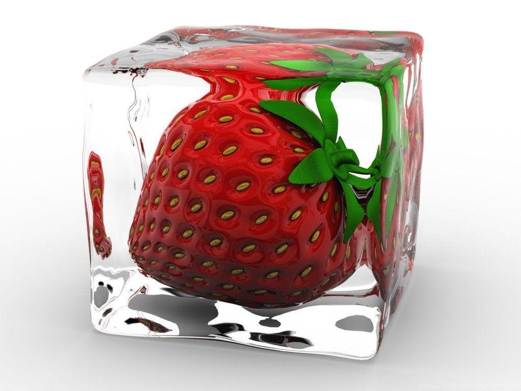 3D Strawberry Design Graphic Wallpaper Desktop Background
