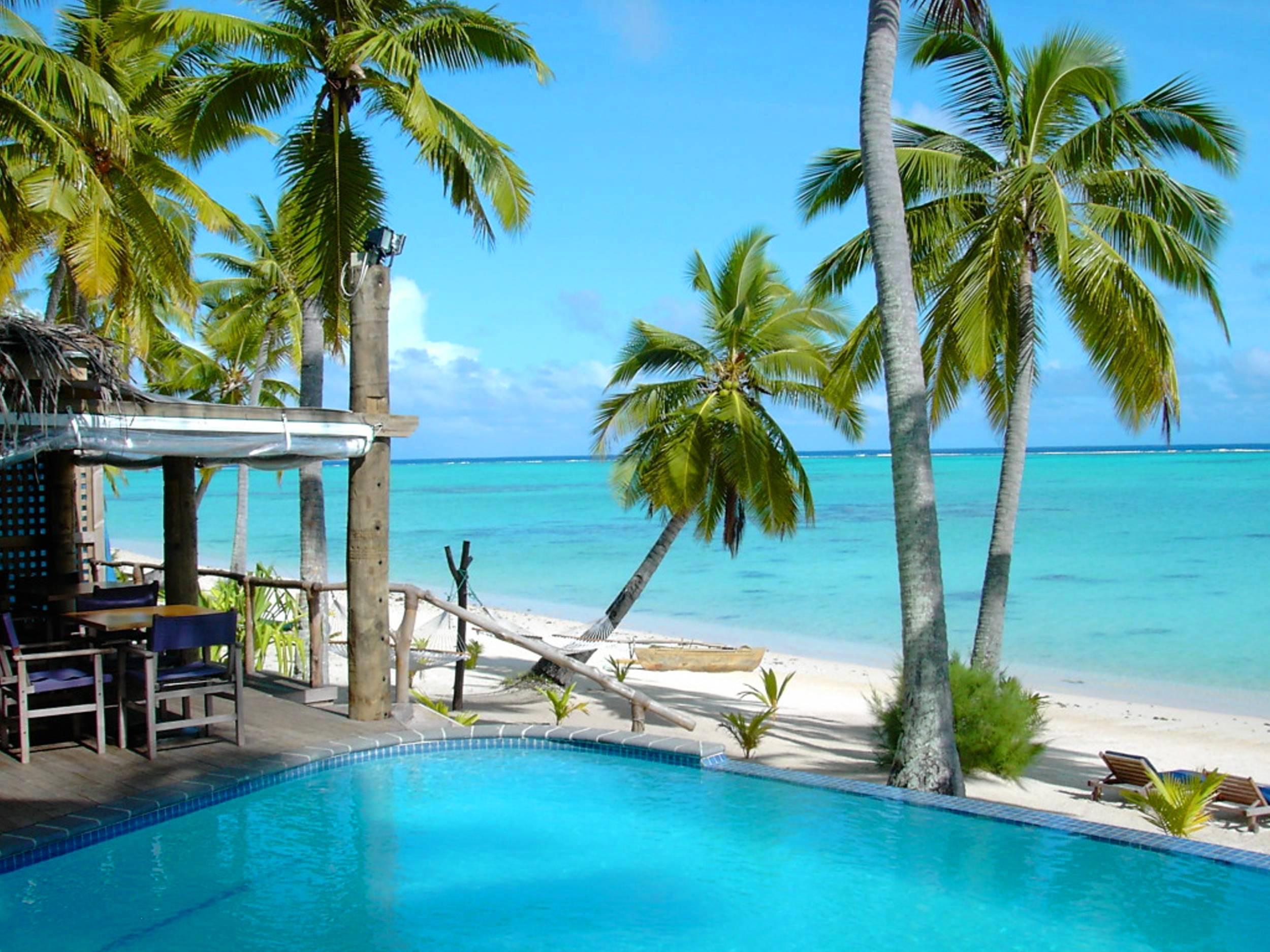 Pool Beach In Rarotonga Polynesia HD desktop wallpaper, Widescreen