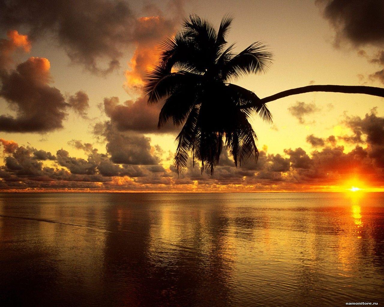 Cook islands. Aitutaki Lagoon at Sunrise, best, island, nature