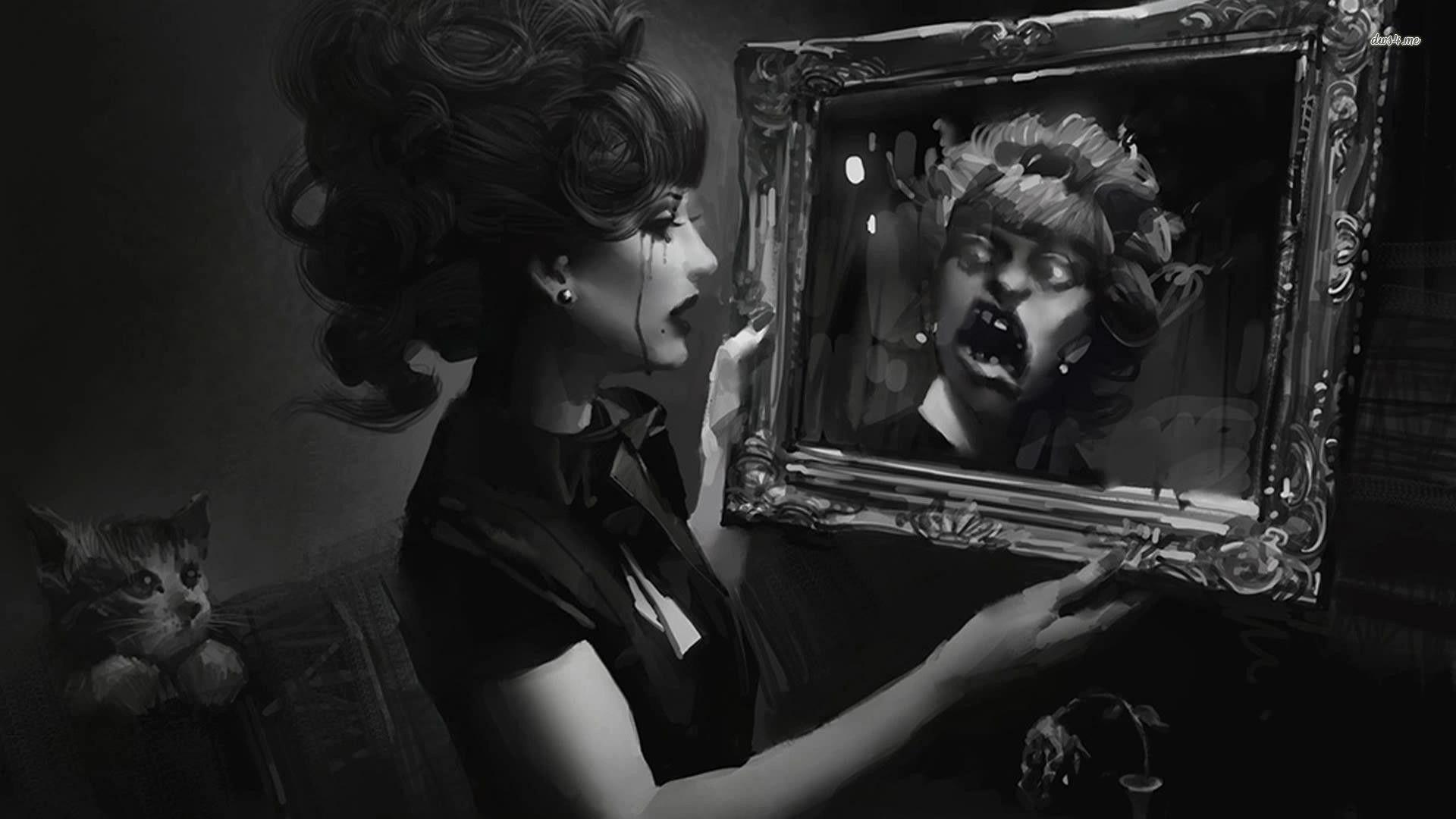mirror reflection art image. mirror tat. Reflection