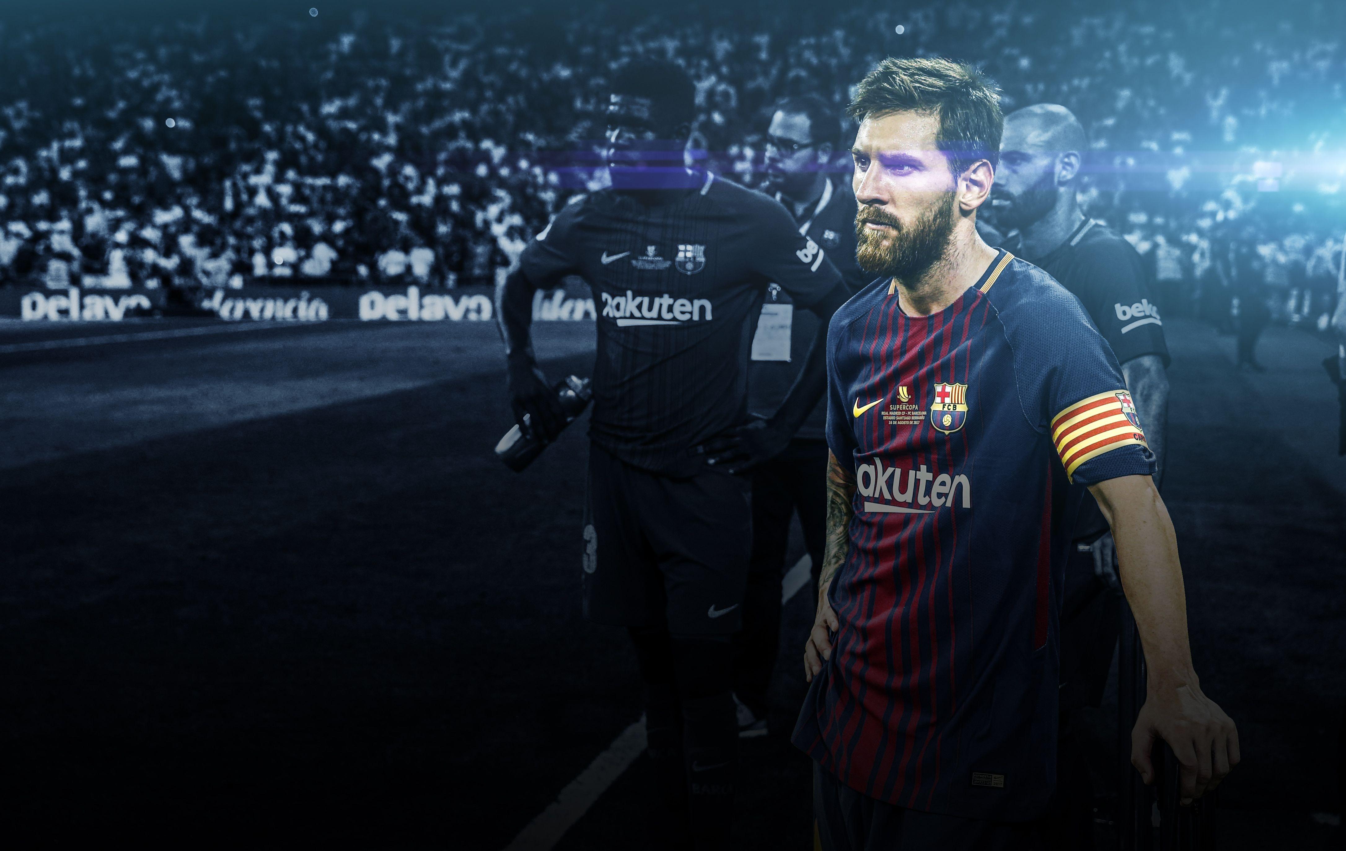 Wallpaper Lionel Messi, FC Barcelona, FCB, 4K, Sports