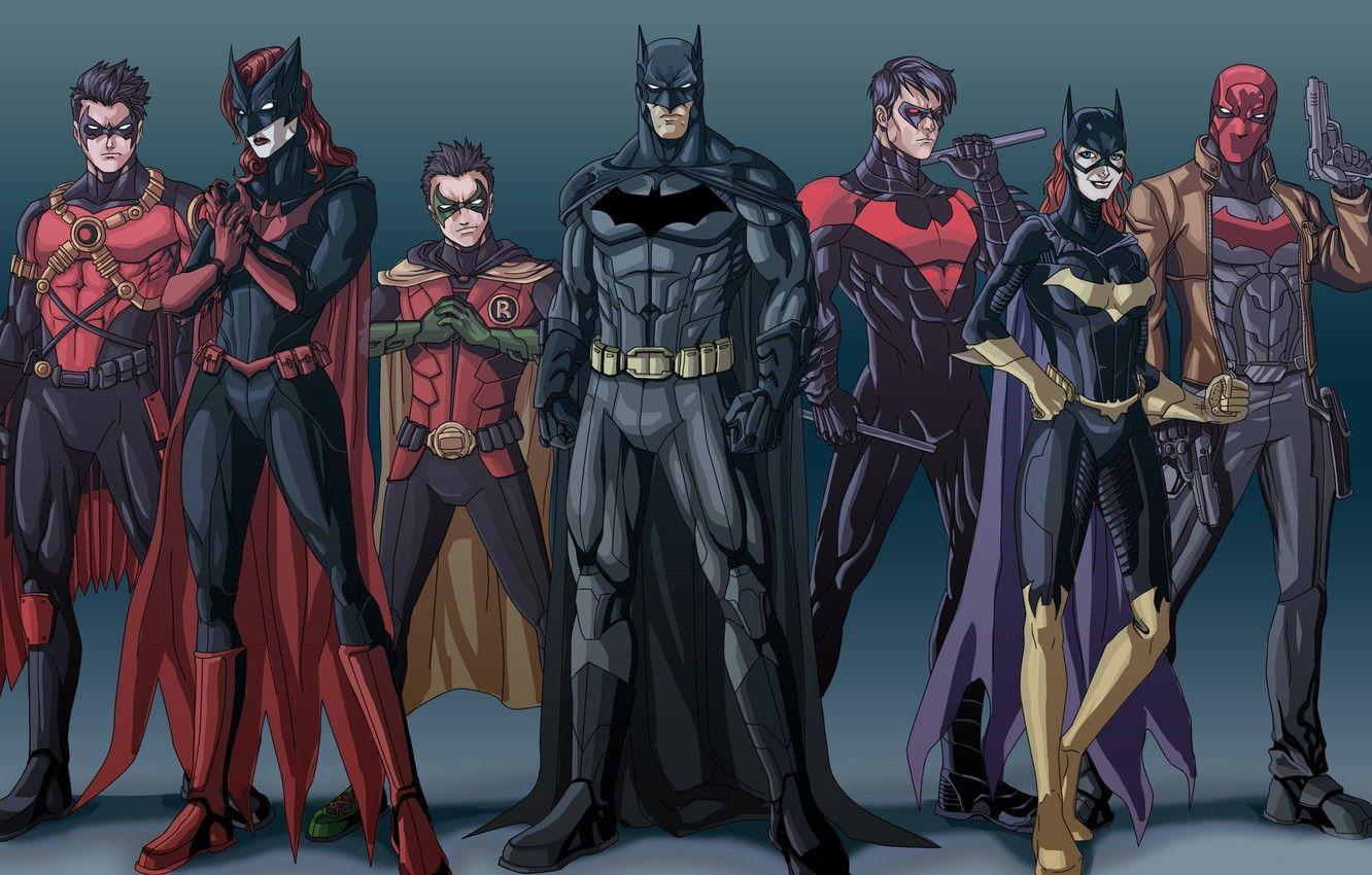 Wallpaper Batman, Bruce Wayne, Batgirl, Red Hood, Tim Drake