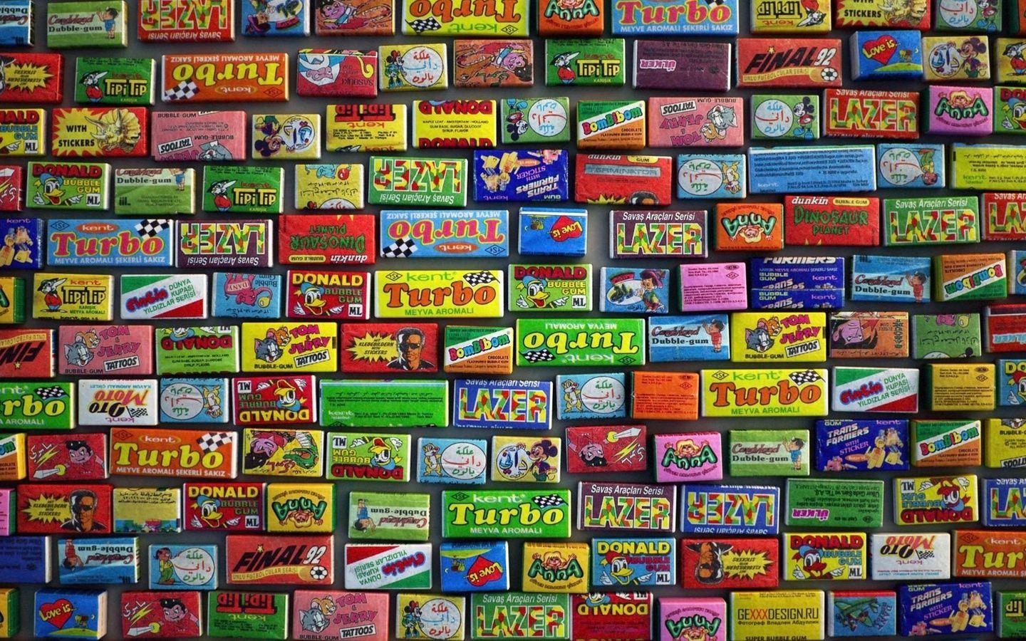 Download wallpaper 1440x900 gum, chewing gum, diversity, set