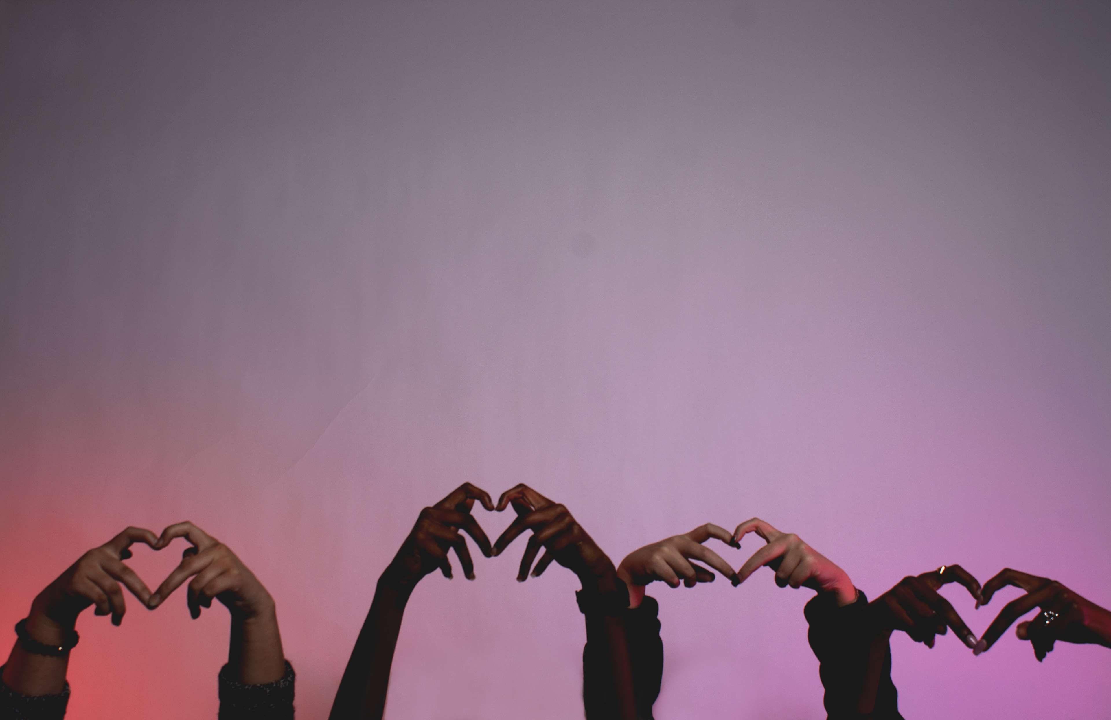 diverse, diversity, female, hand, hands, heart, love, pink
