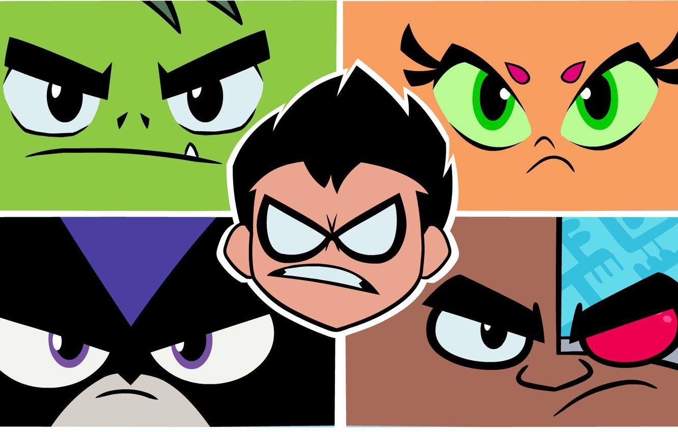 Wallpaper Robin, Cyborg, Raven, Teen Titans Go!, Beast Boy, Starfire