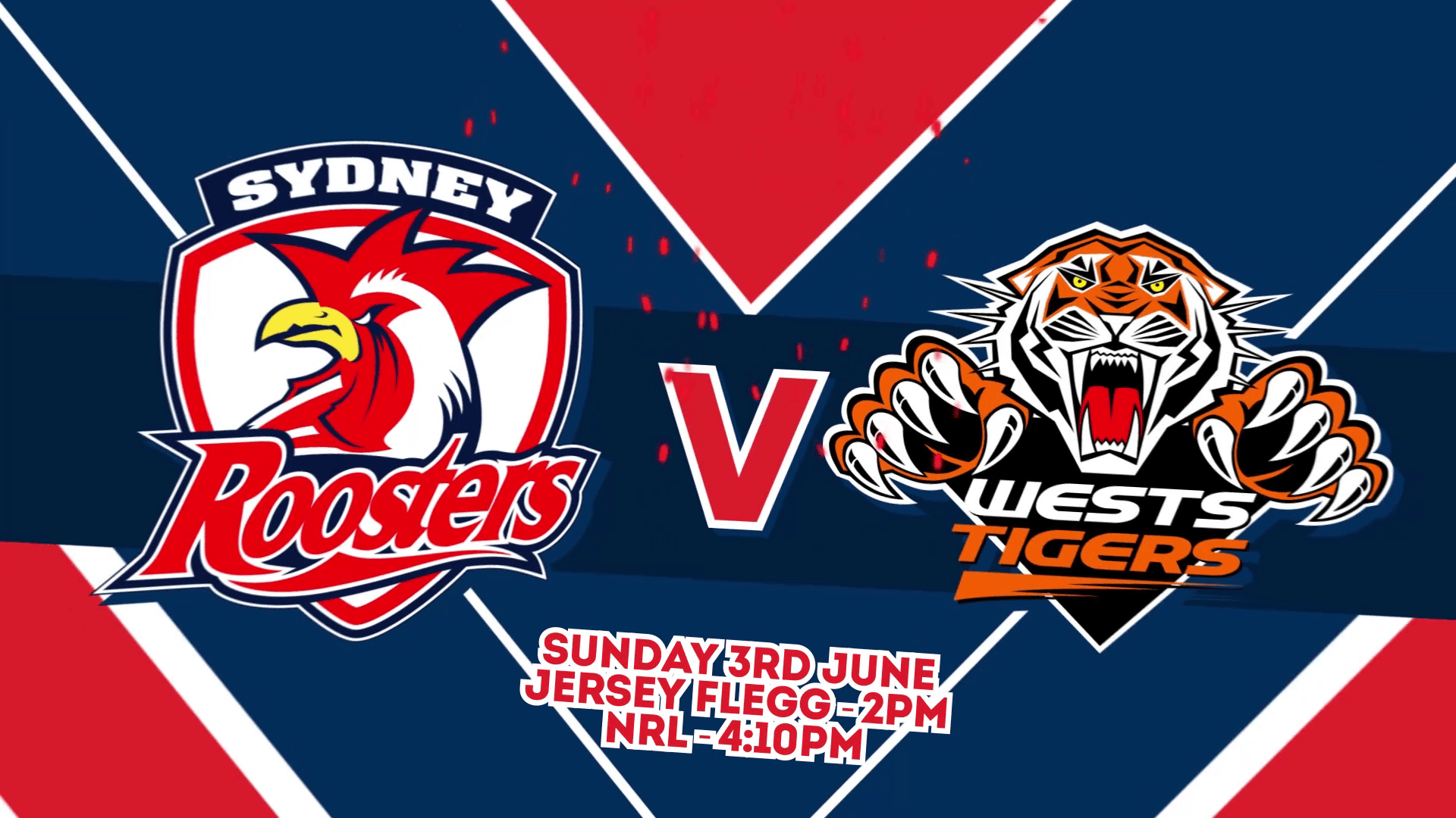 Roosters V Wests Tigers in Round 13