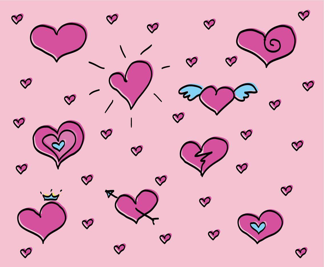 Cute Heart Background Vector Vector Art & Graphics