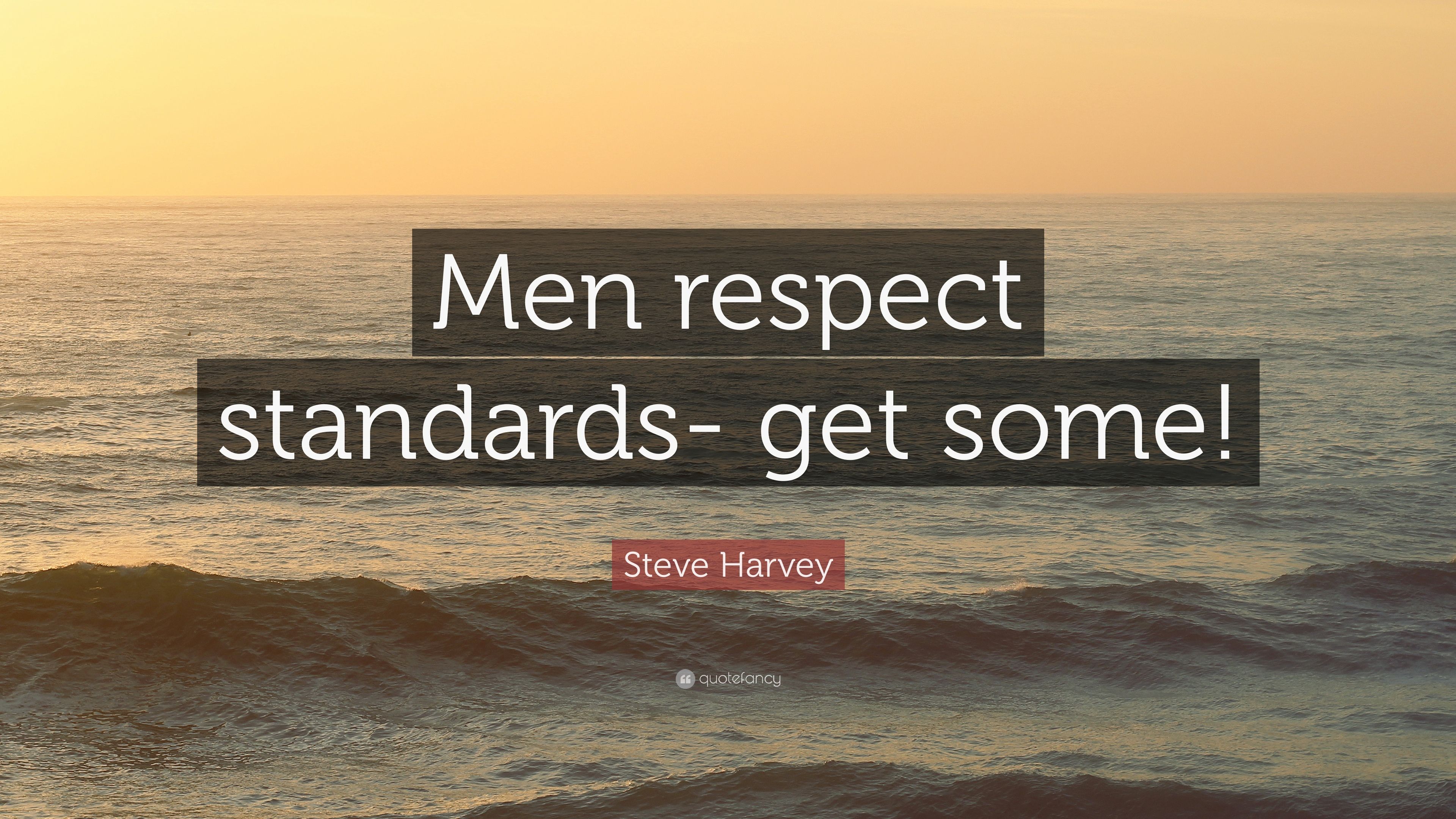 Steve Harvey Quote: “Men respect standards- get some!” 10