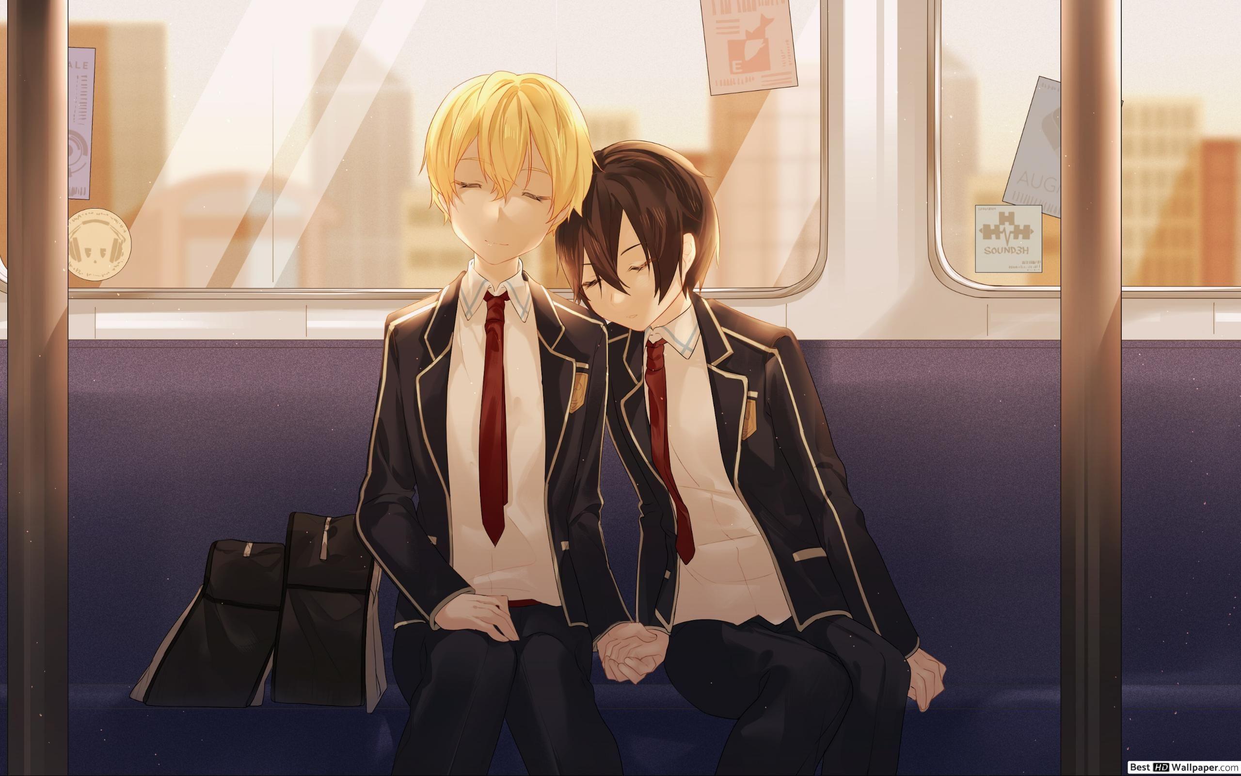 Sword Art Online, Kirito, Inside Train, Sleeping