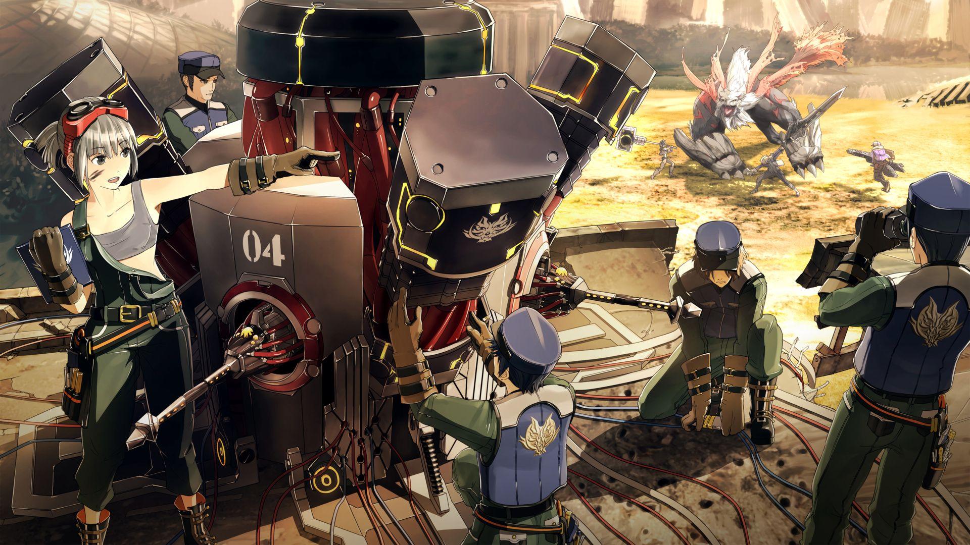 Heroes from God Eater 2: Rage Burst repair a mech Wallpaper from God