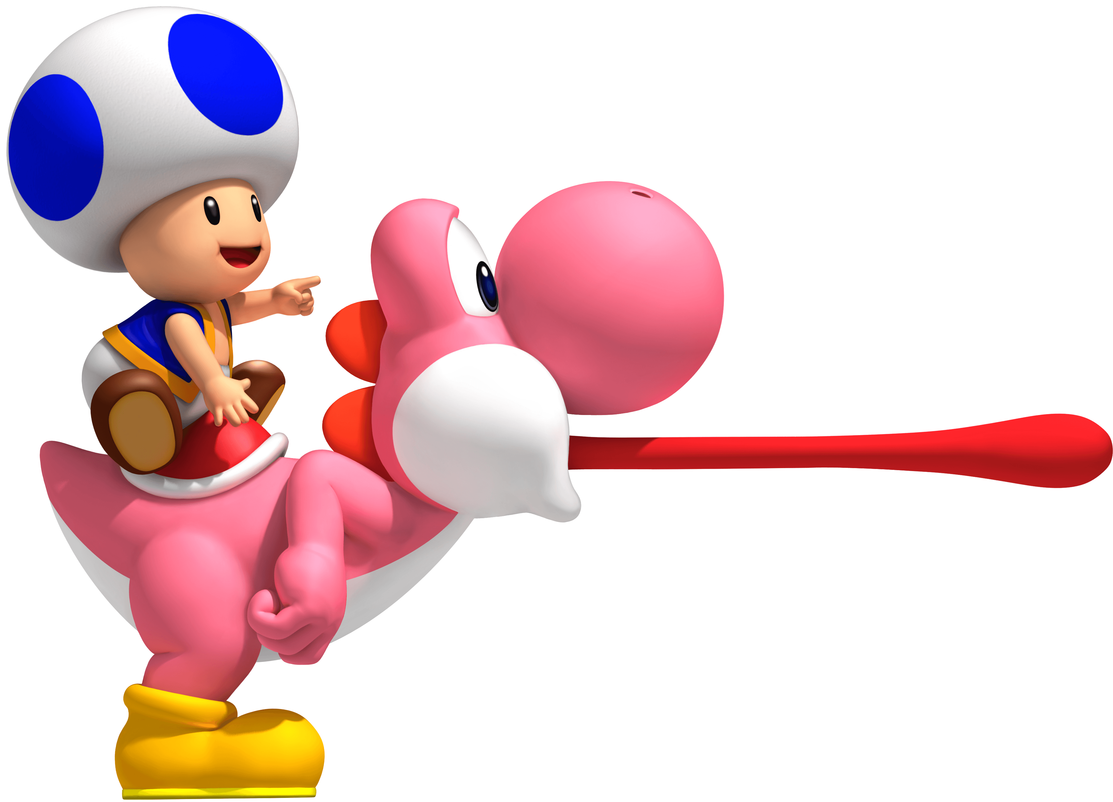 Blue Toad & Pink Yoshi. Video Game Stuff. Yoshi, Super Mario