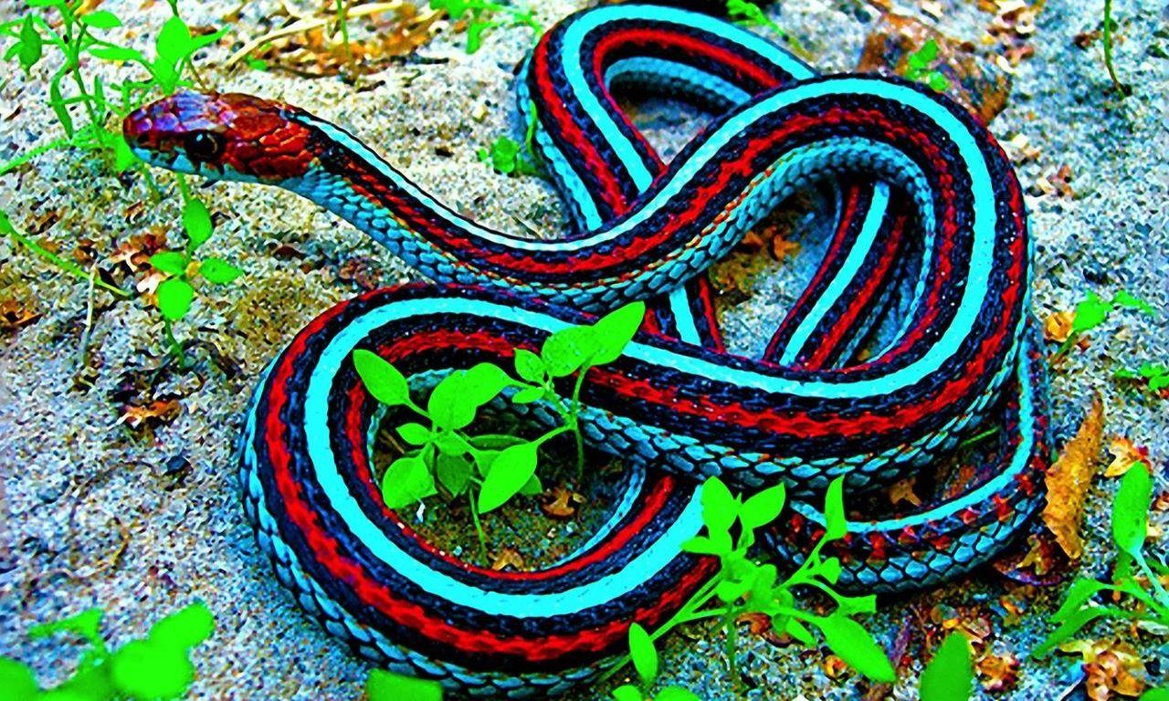 Red And Blue Snake Wallpaper