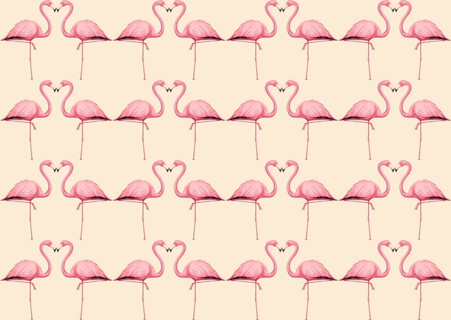 Flamingo in Peach and Pink wallpaper