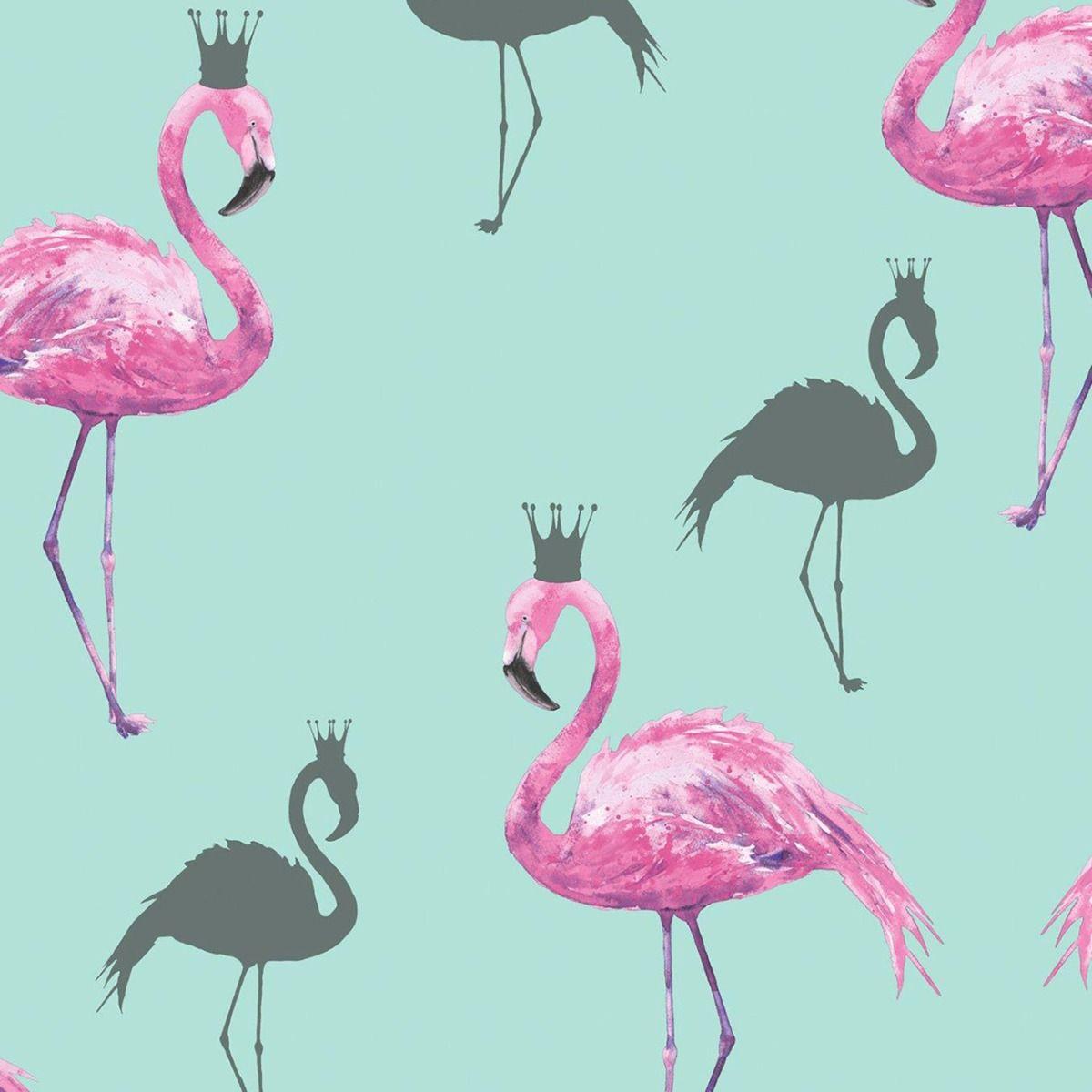 Queen Flamingo Wallpaper Pink / Teal Arthouse 6747010