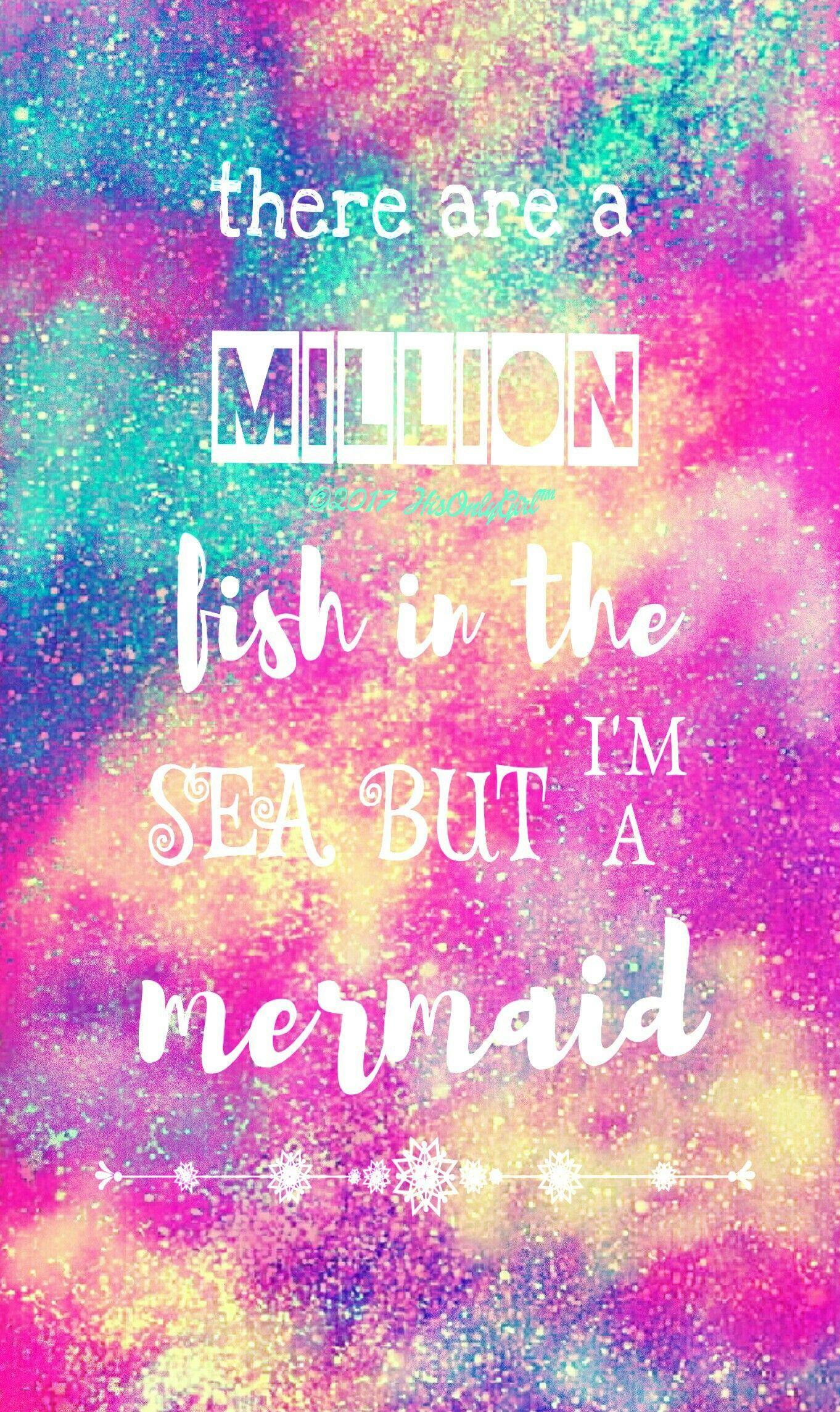 Mermaid glitter galaxy wallpaper I created for the app CocoPPa