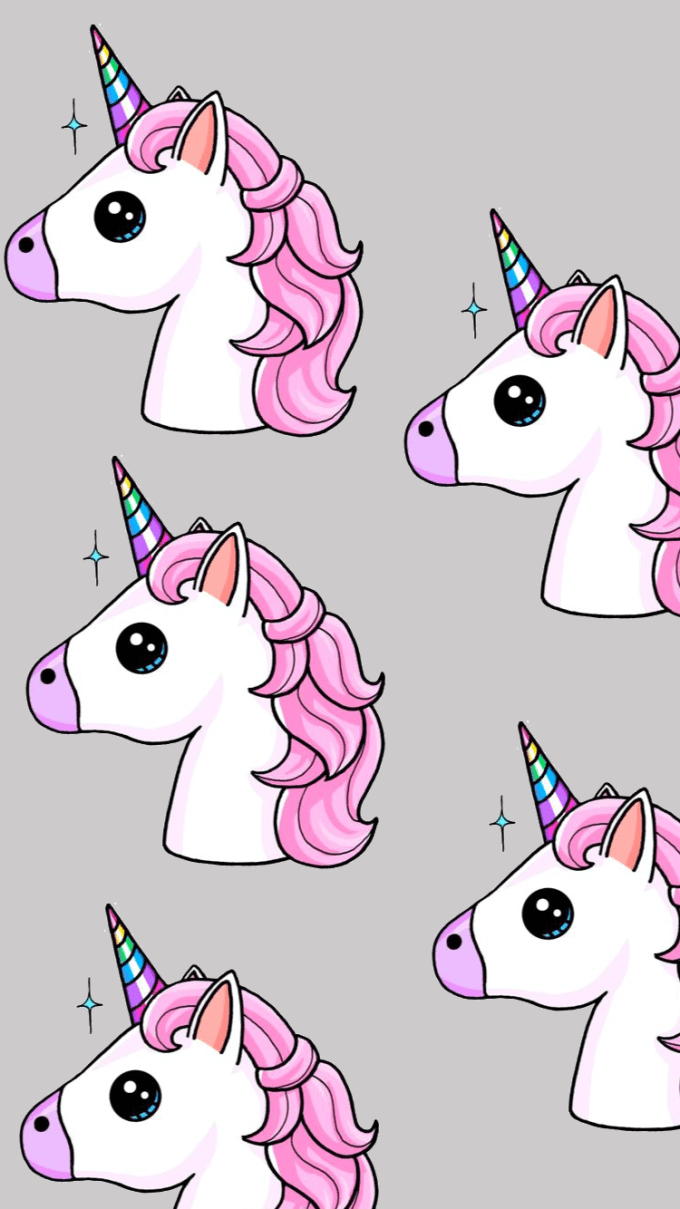 Cute Girly Unicorn Emoji Wallpaper