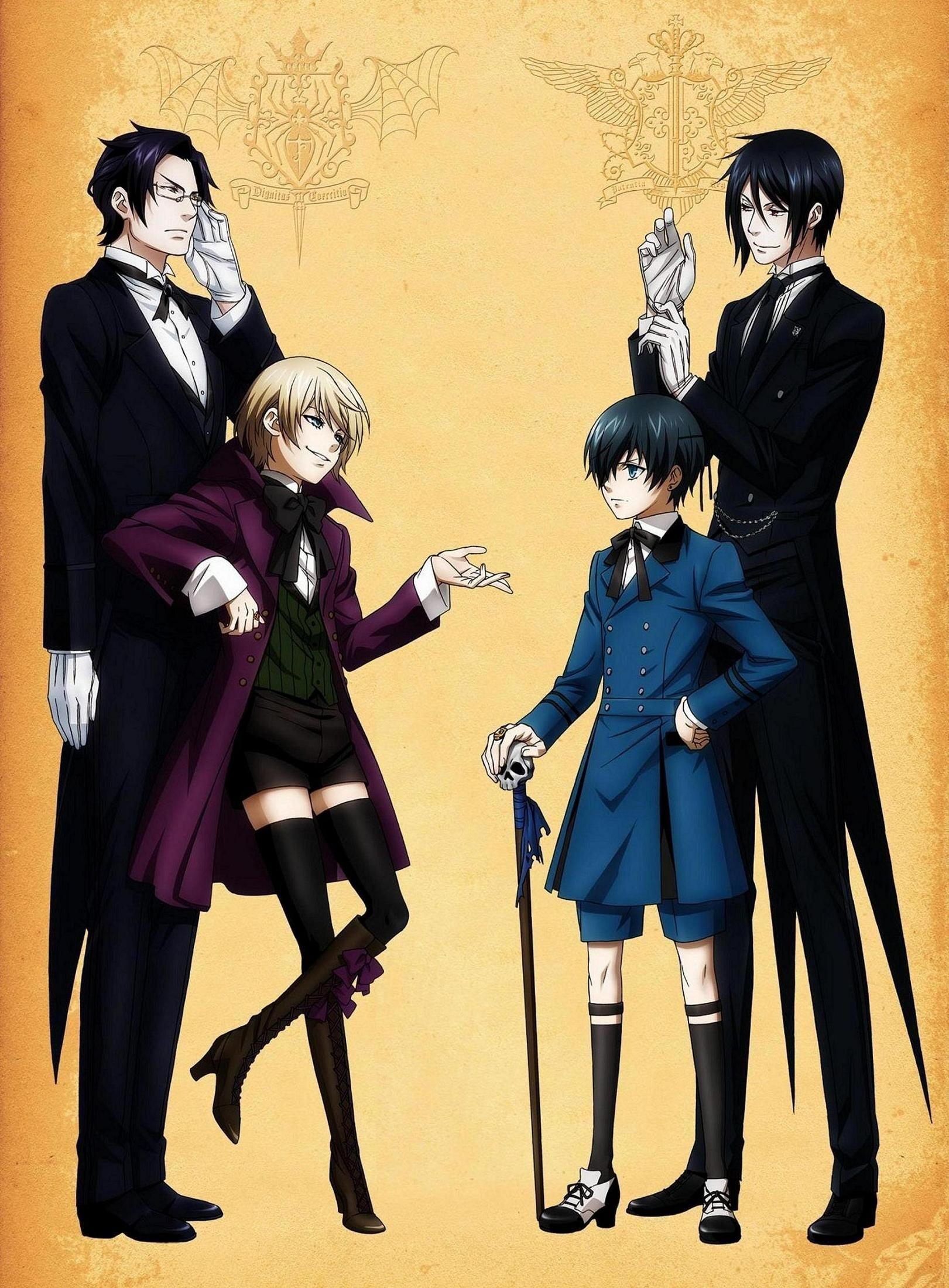 Claude, Alois, Ciel, and Sebastian. Kuroshitsuji. Black butler