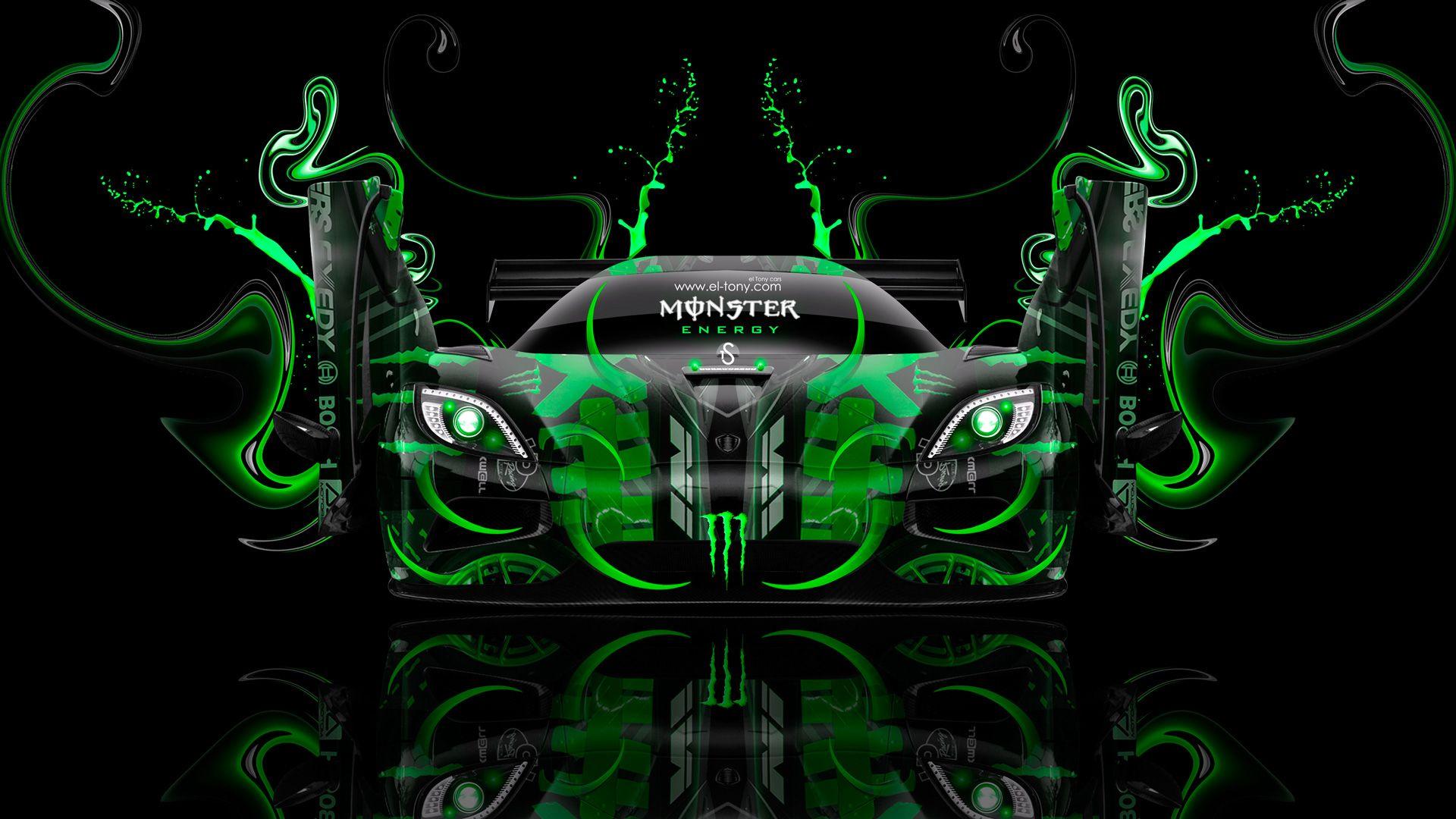 Monster Energy Koenigsegg Agera Open Doors Fantasy Green Plastic