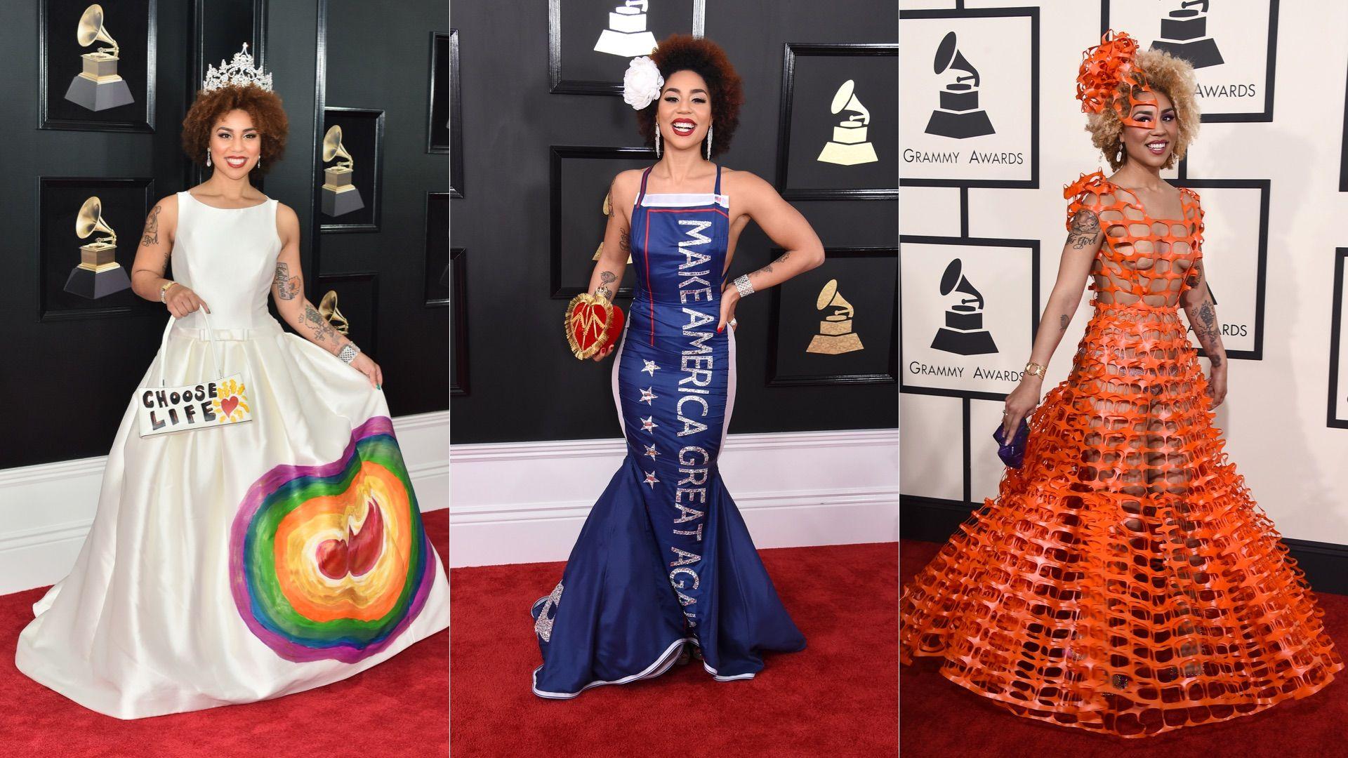 Joy Villa Wears Anti Abortion Dress On The 2018 Grammys Red Carpet