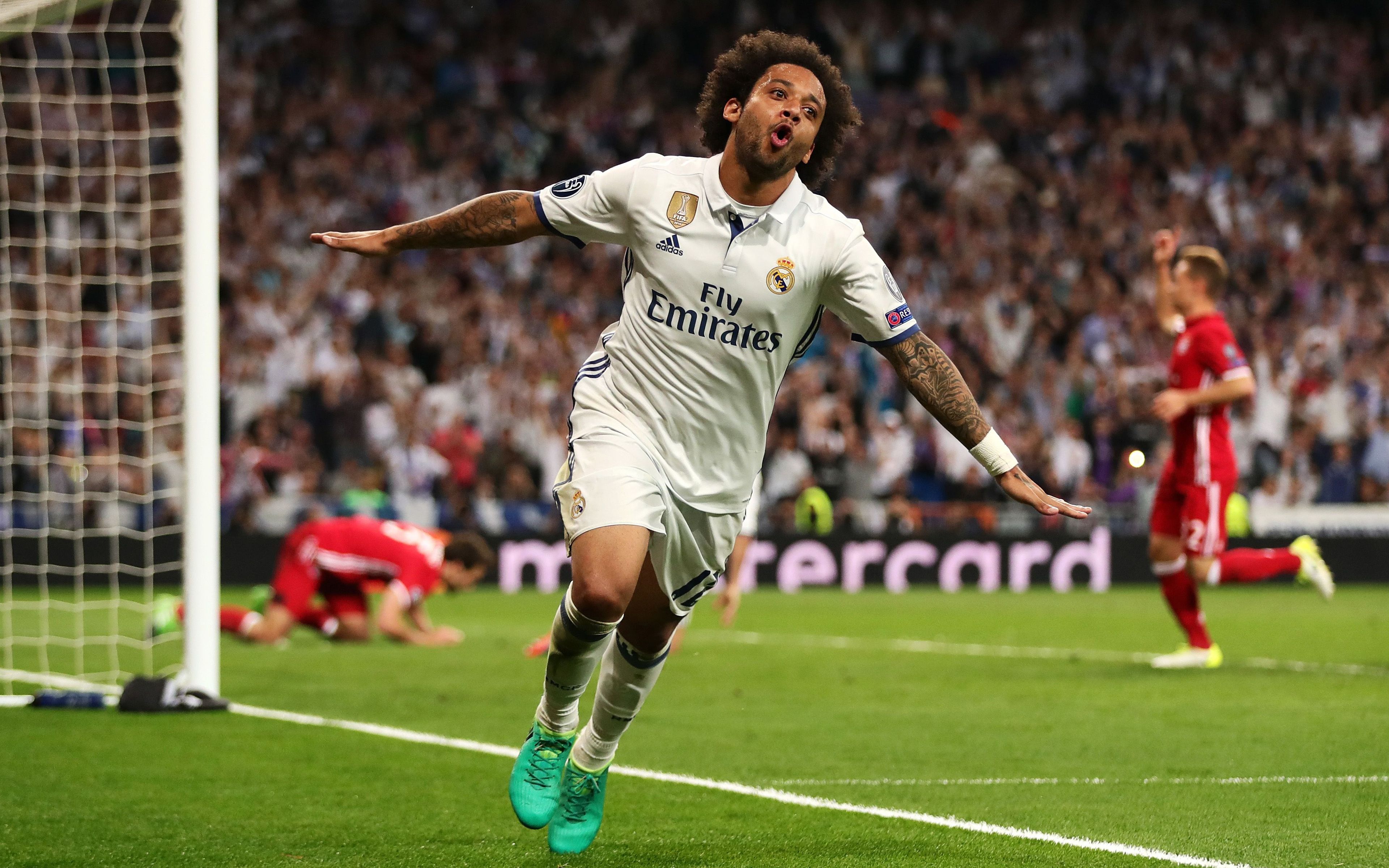 Download wallpaper Marcelo, 4k, football stars, goal, Real Madrid