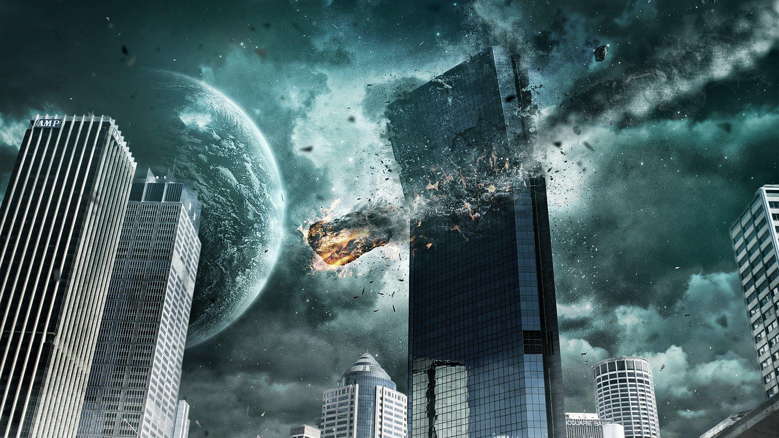 meteorite crash digital art 2560 x 1440 wallpaper. ololoshenka. HD