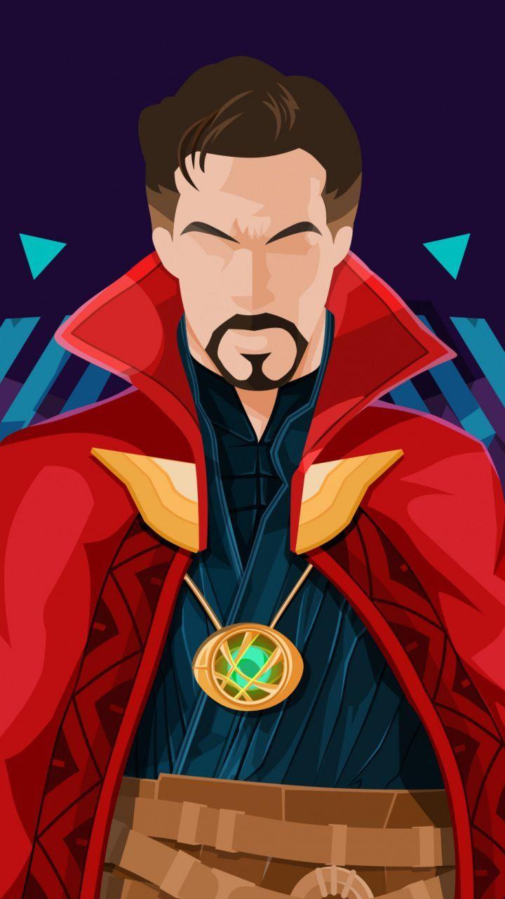 Doctor strange, marvel, artwork, minimal, 720x1280 wallpaper