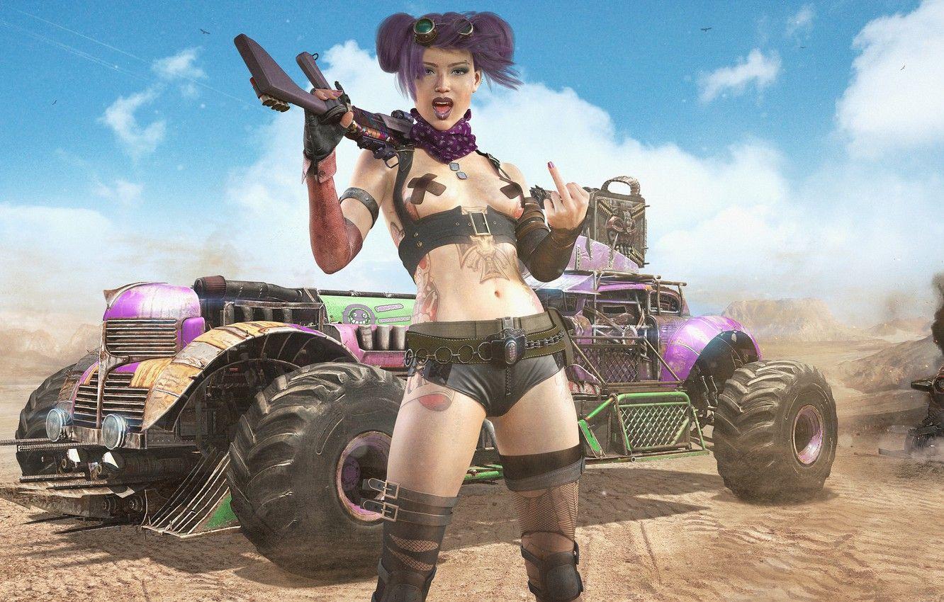 Wallpaper girl, game, hibikirus, crossout, West misery, medmax