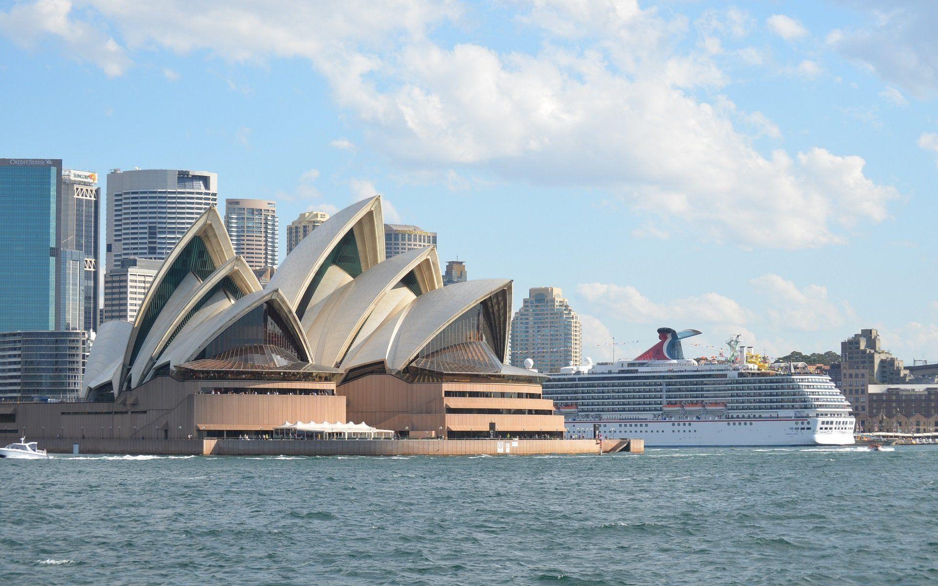 Carnival Spirit Docked Near The Opera House Sydney HD Wallpaper