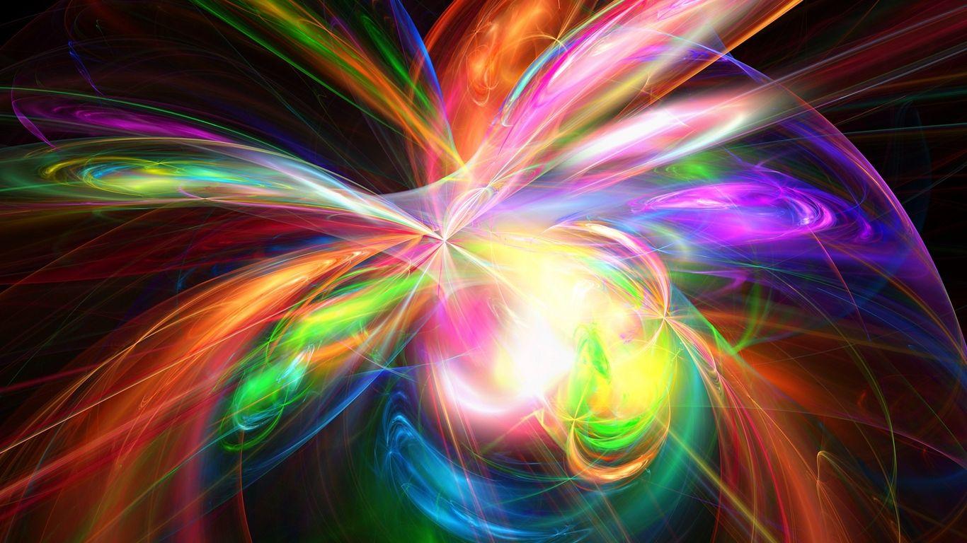 Download wallpaper 1366x768 explosion, rainbow, colorful, color