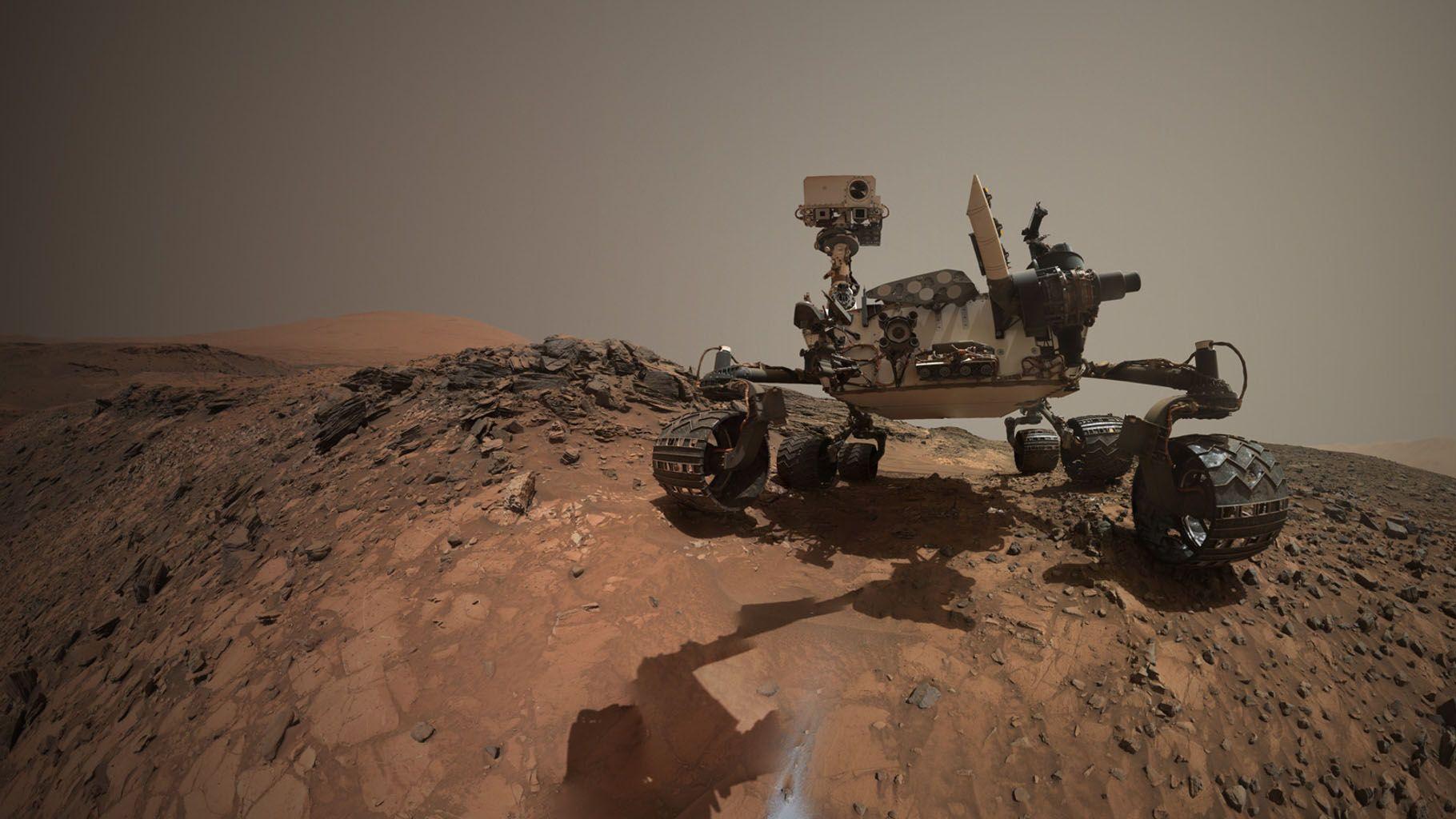 Space Image. Looking Up at Mars Rover Curiosity in 'Buckskin' Selfie