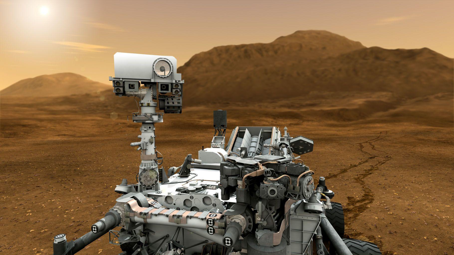 Space Image. Mars Rover Curiosity In Artist's Concept, Close Up
