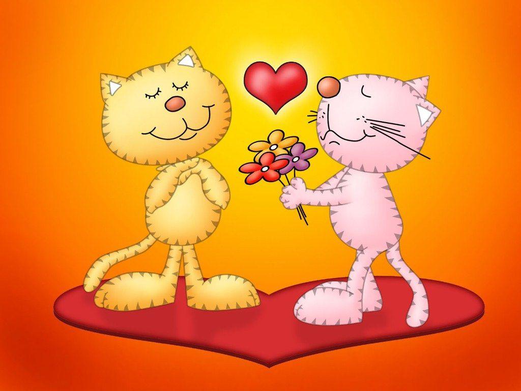 Cute Happy Valentine's Day Cat HD Wallpaper, Background Image