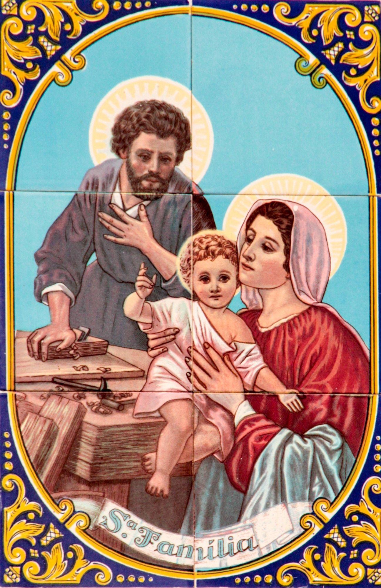 mary, joseph and jesus tile decor free image