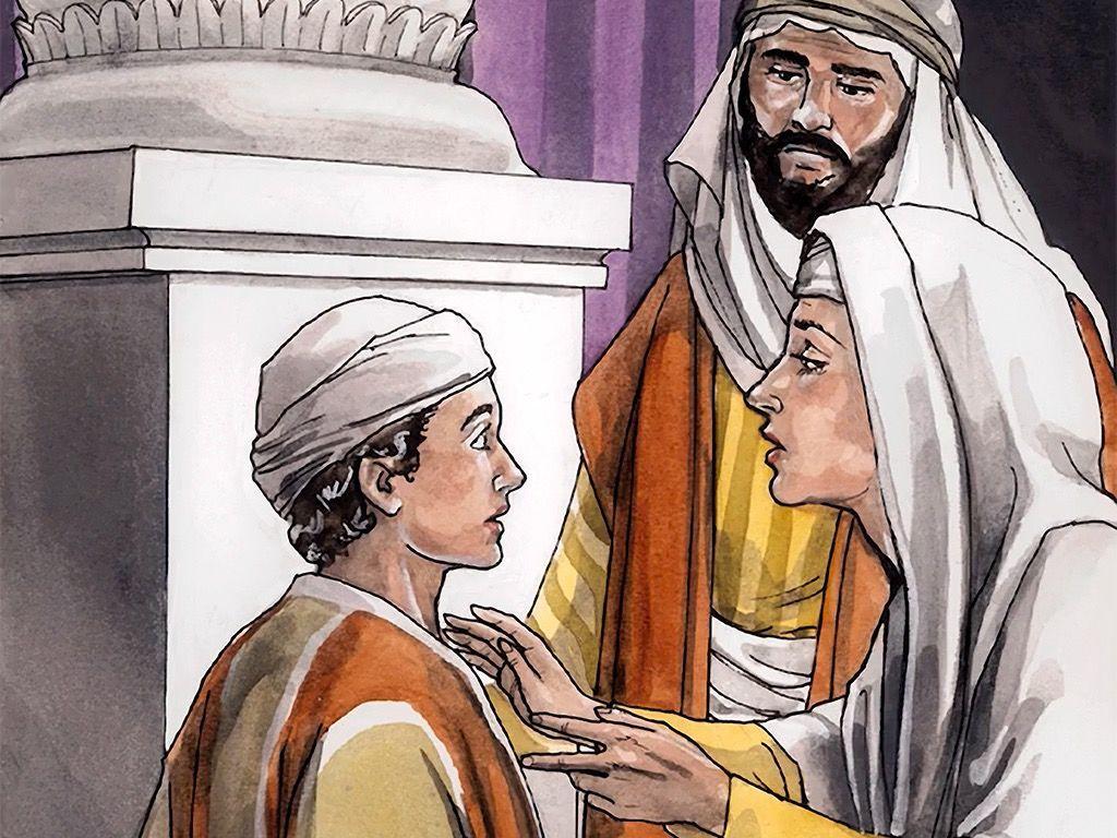 FreeBibleimage - Boy Jesus at the Temple - Mary and Joseph