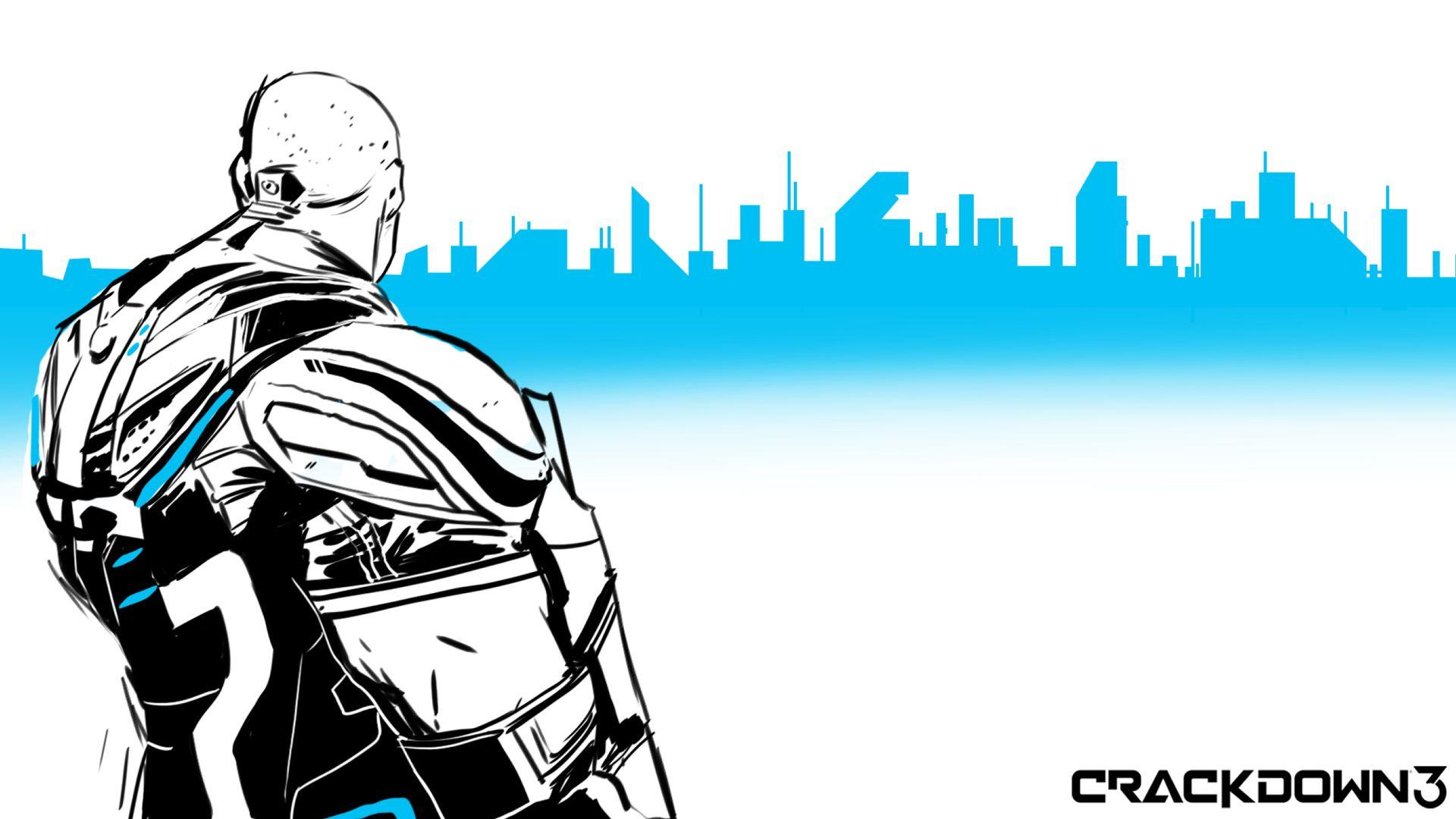 Leader looking over the city. Wallpaper from Crackdown 3