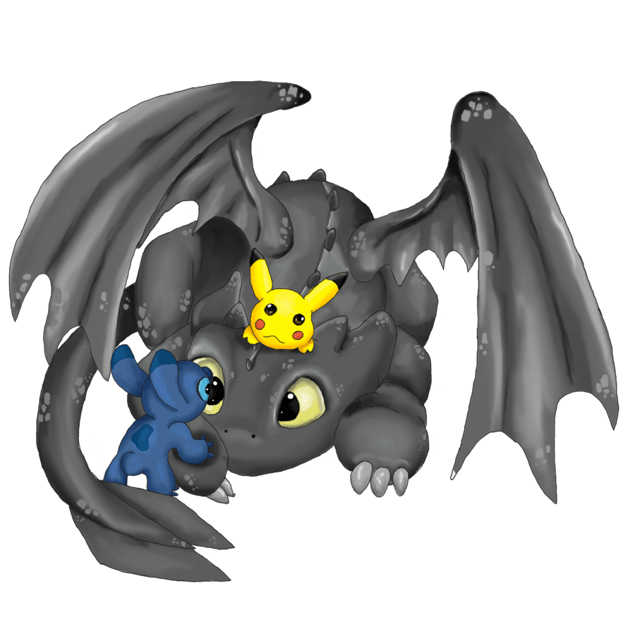 toothless , pikachu and stitch