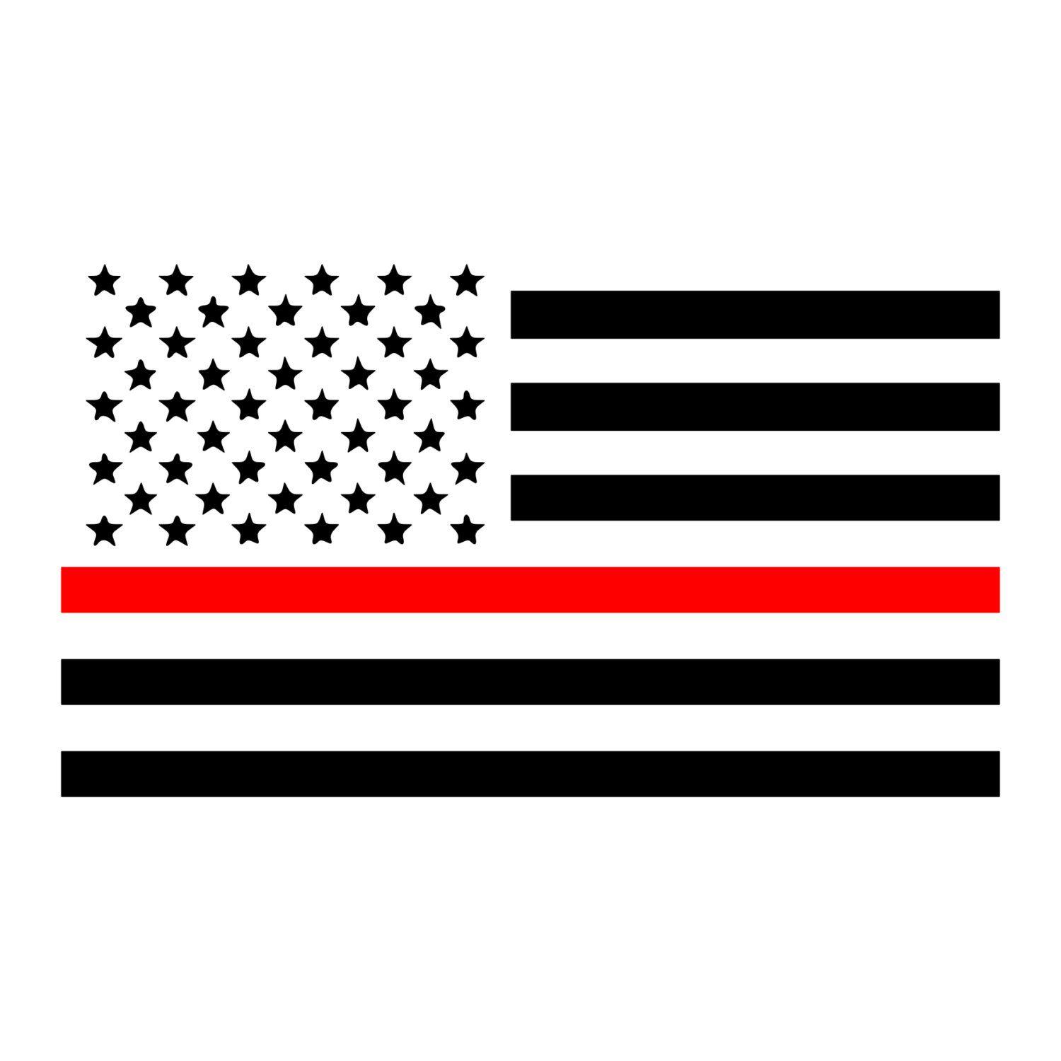 Thin Red line American Flag Firefighter Car Window Wall