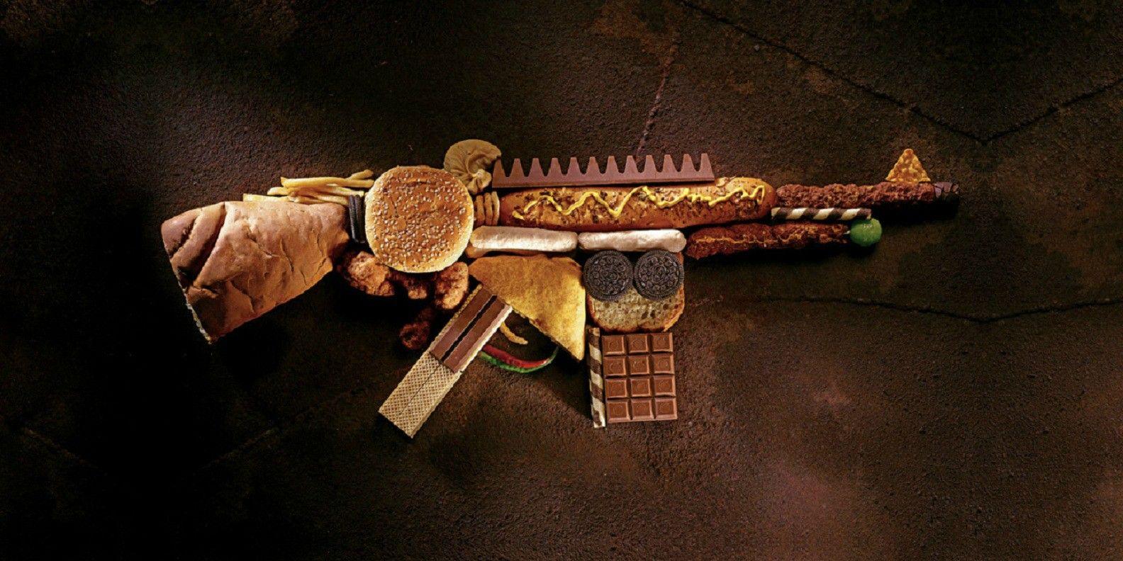 1584x792) Junk Food Assault Rifle Wallpaper