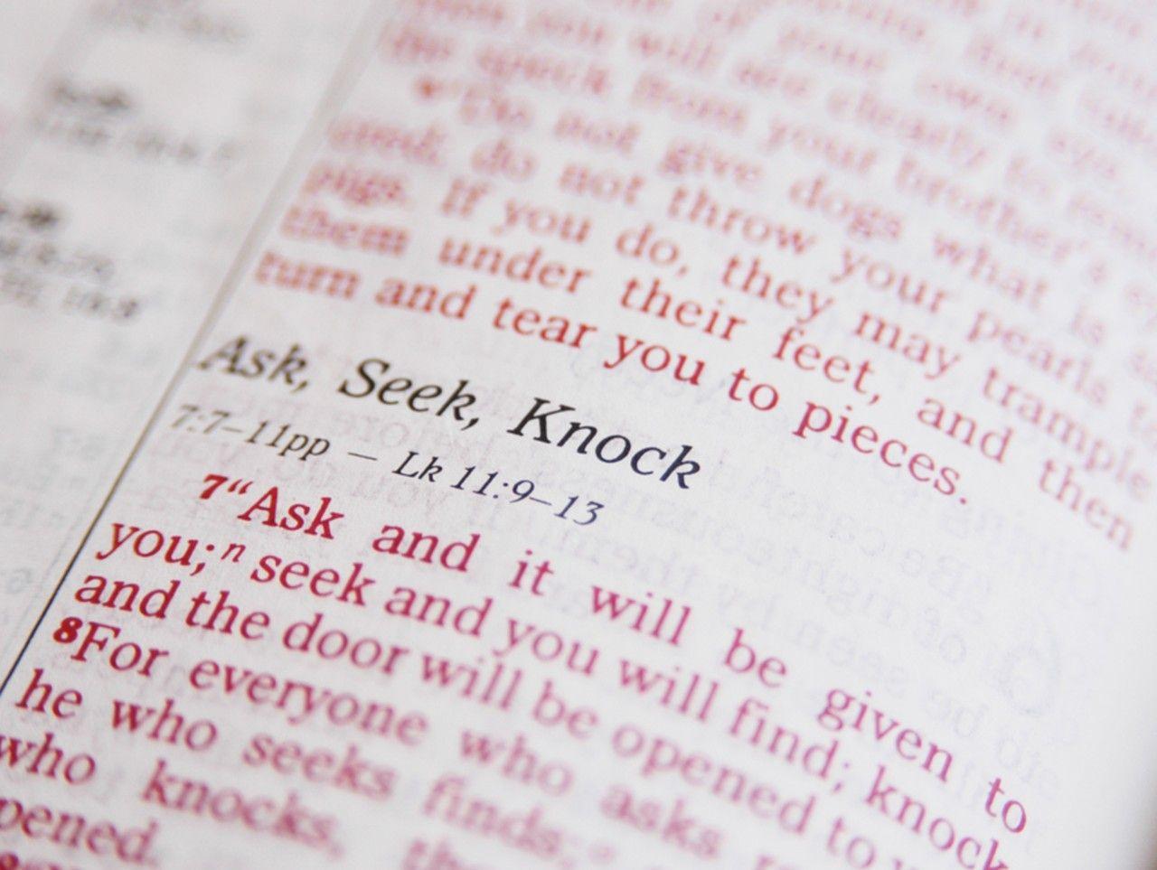 Matthew 7:7, Seek, Knock Wallpaper