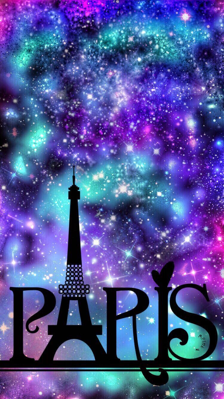 Paris Night Sky Galaxy Wallpaper. My Wallpaper Creations. Galaxy