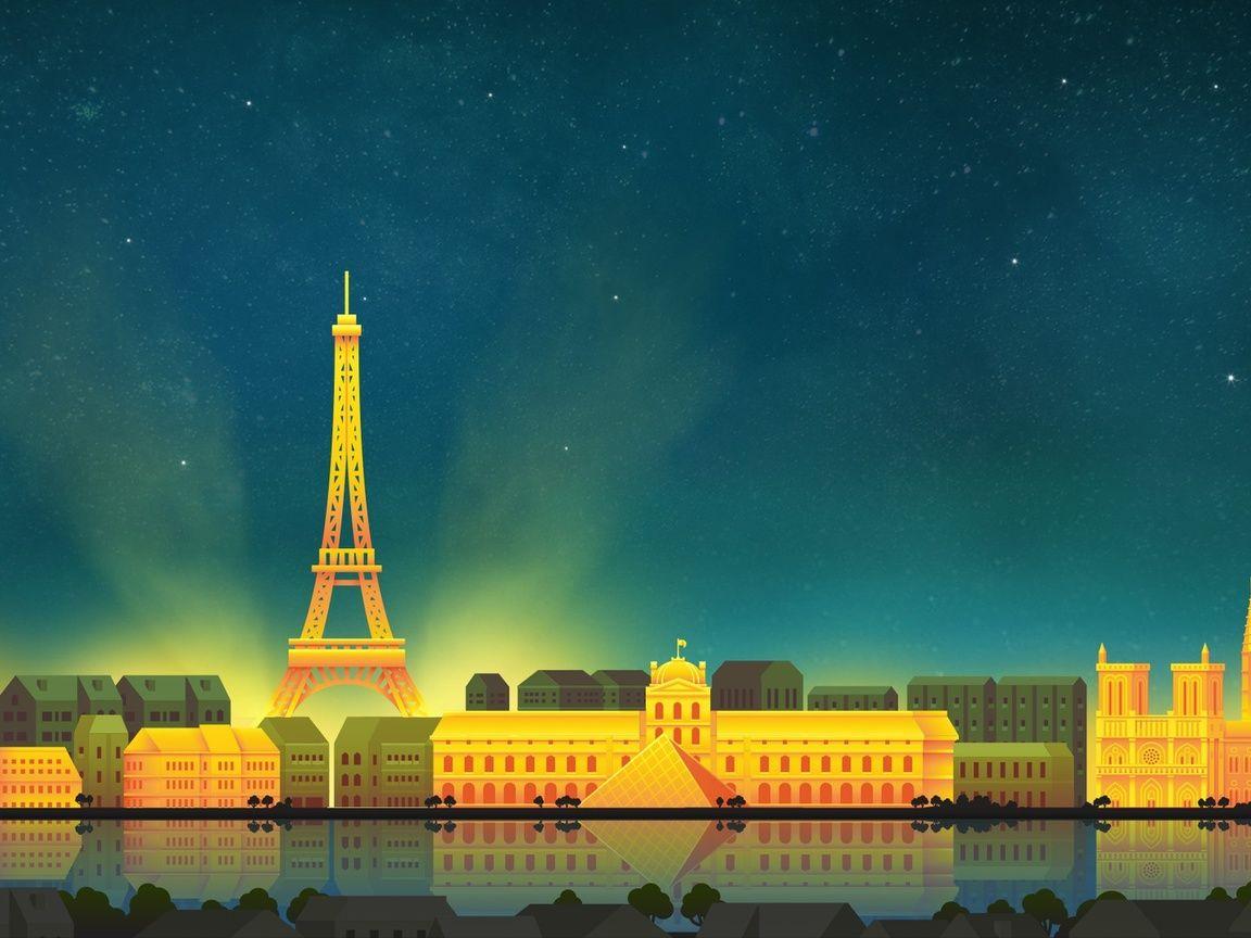 Paris Eiffel Tower Minimalist 1152x864 Resolution HD 4k