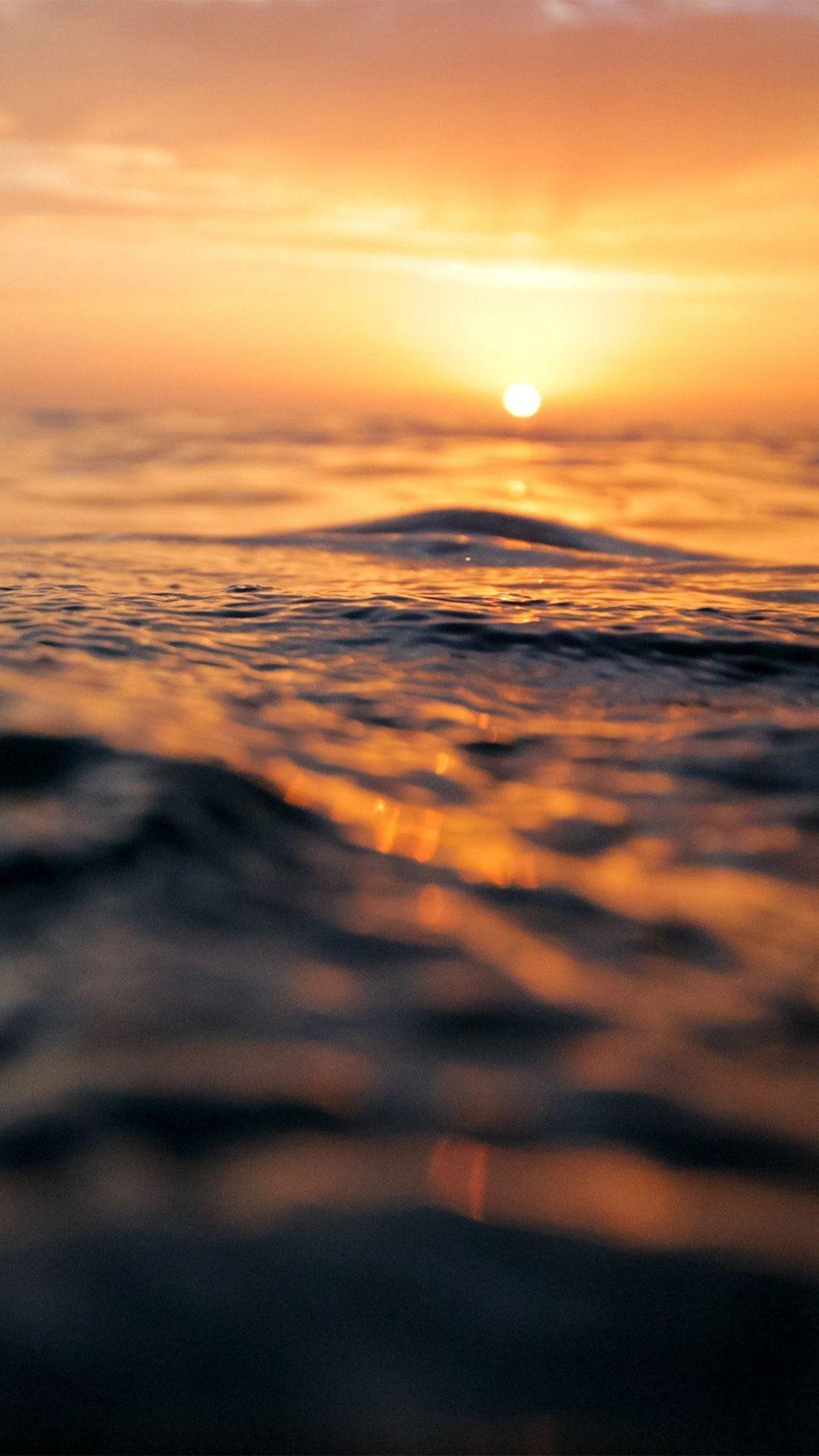 Sunset Sea Water Bokeh Orange Nature iPhone 6 wallpaper. Sunset sea, Sunset, Sunset wallpaper