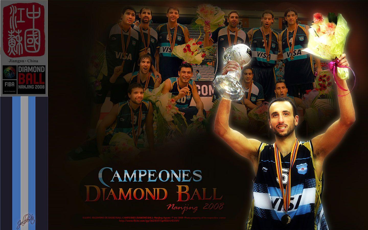 Argentina Diamond Ball 2008 Champions Wide Wallpaper. Basketball