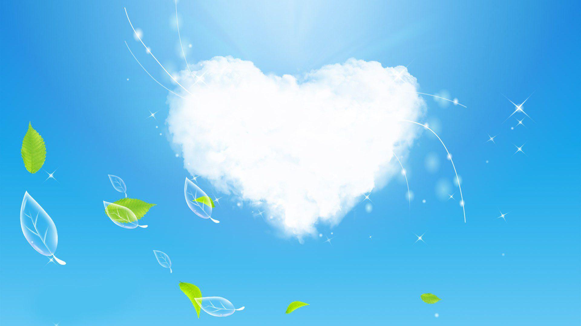 Hearts in Clouds Wallpaper