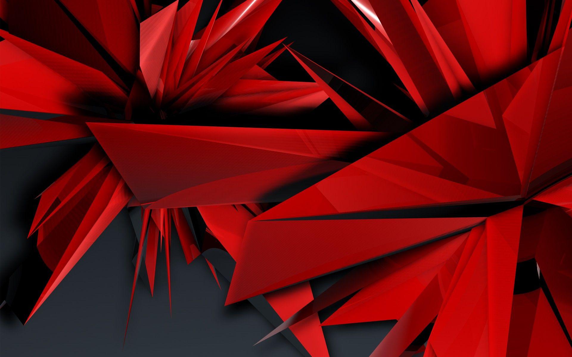 Broken Glass Red Abstract Wallpaper 28433