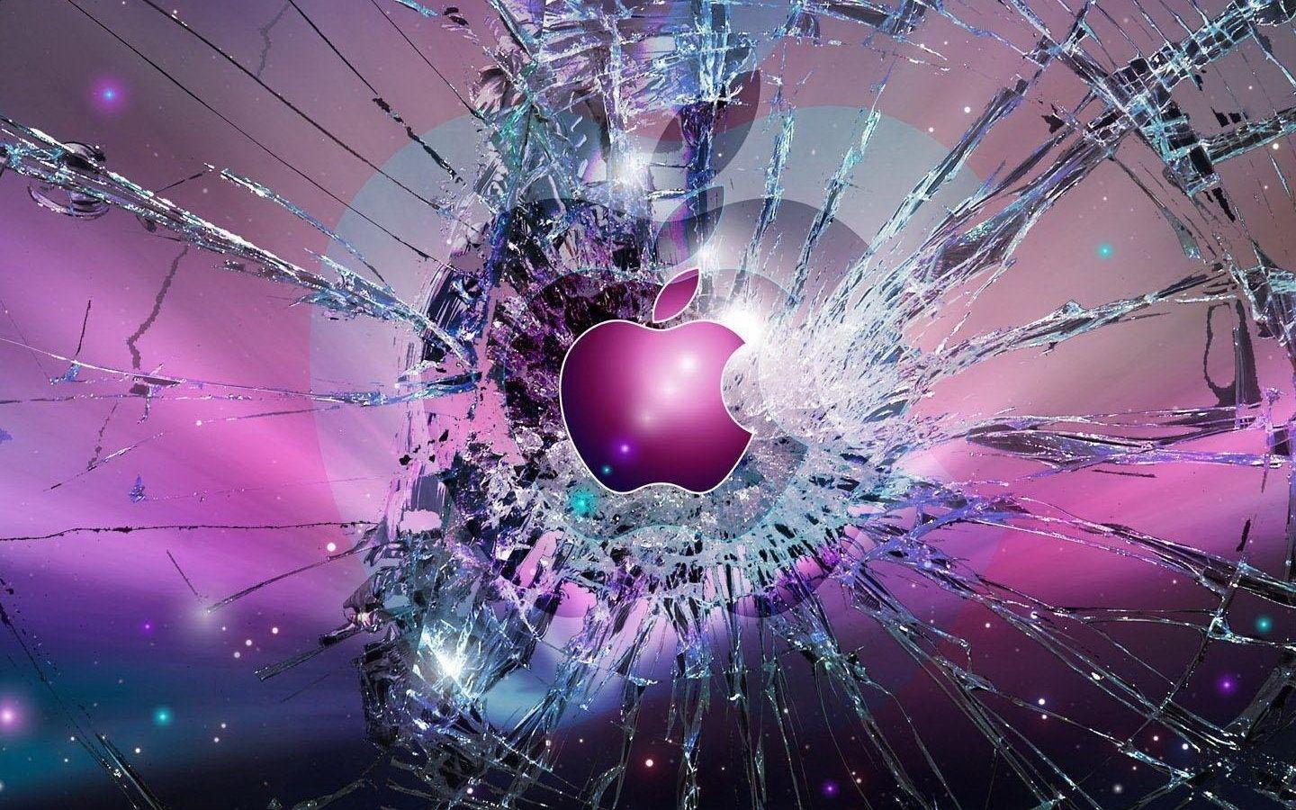 Apple Logo Broken Glass Mac Wallpaper Download. Free Mac Wallpaper